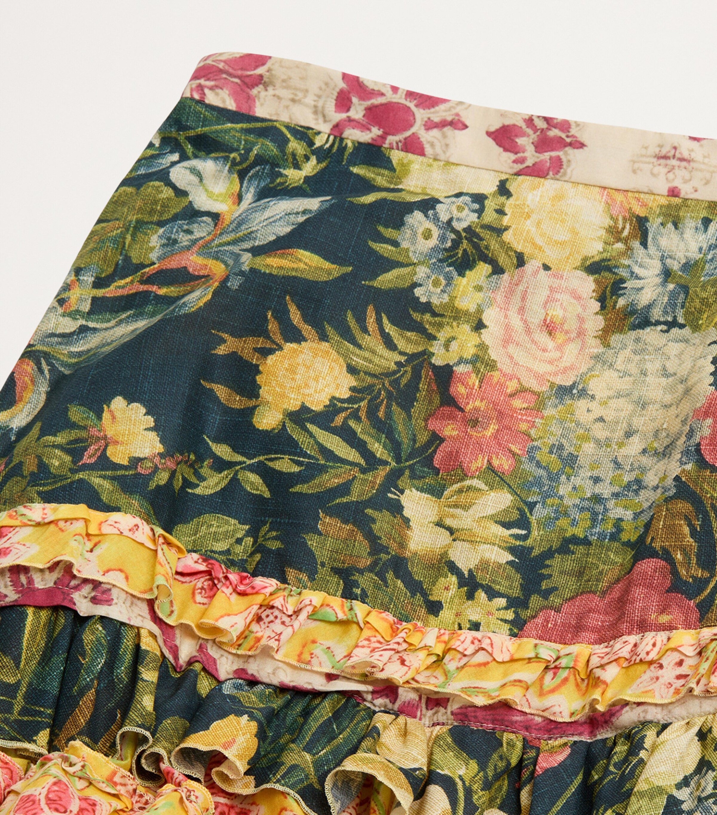 Valentino Womens Cotton Tiered Floral Print Skirt Image 7