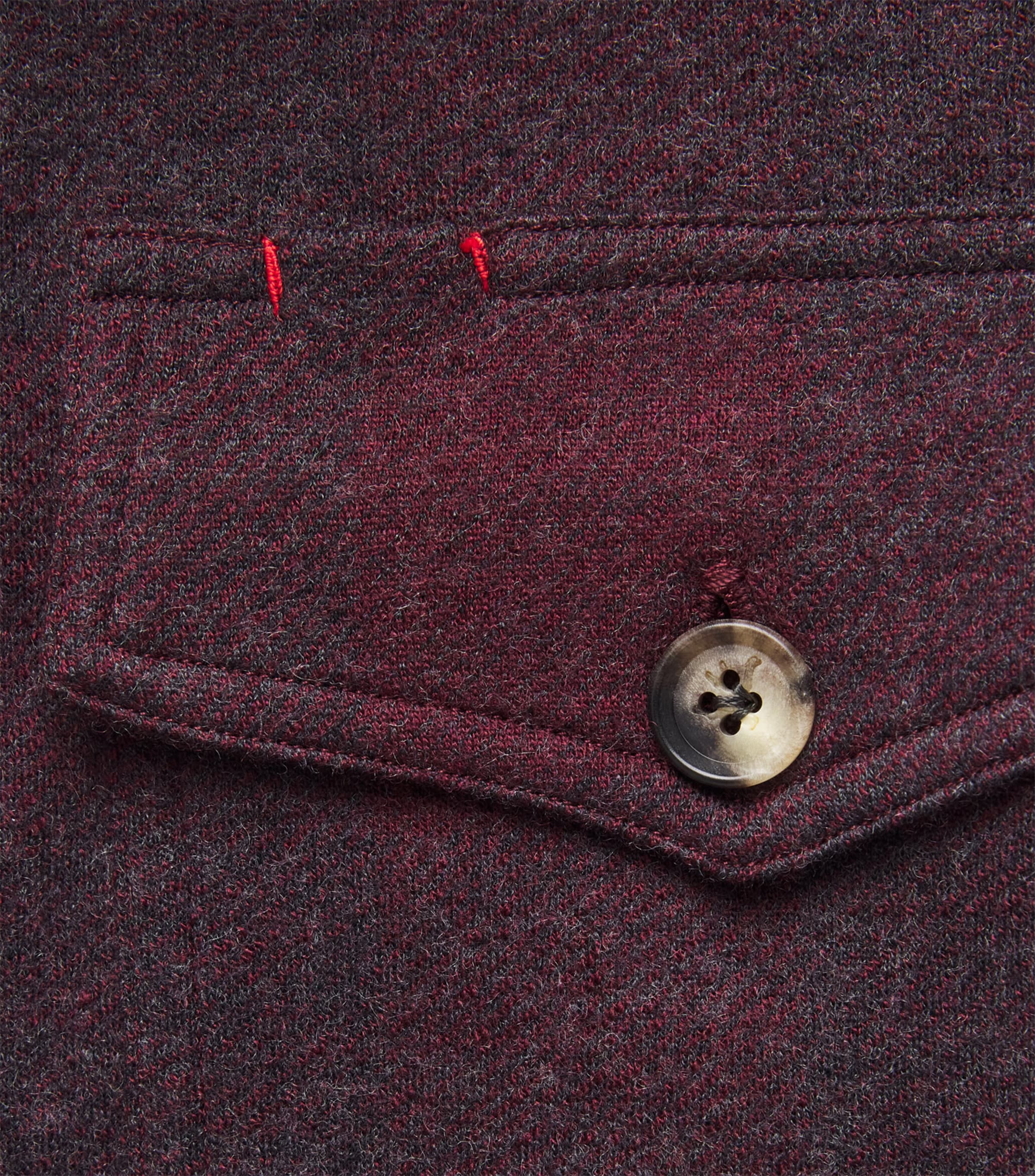 Isaia Mens Wool Check Overshirt Image 6
