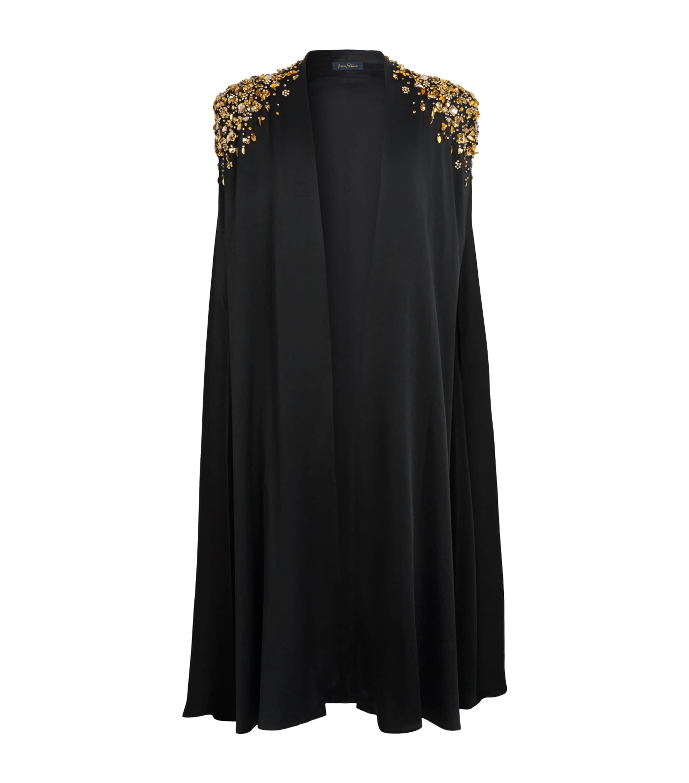 Jenny Packham Womens Embellished Alona Cape Liquorice Image 1