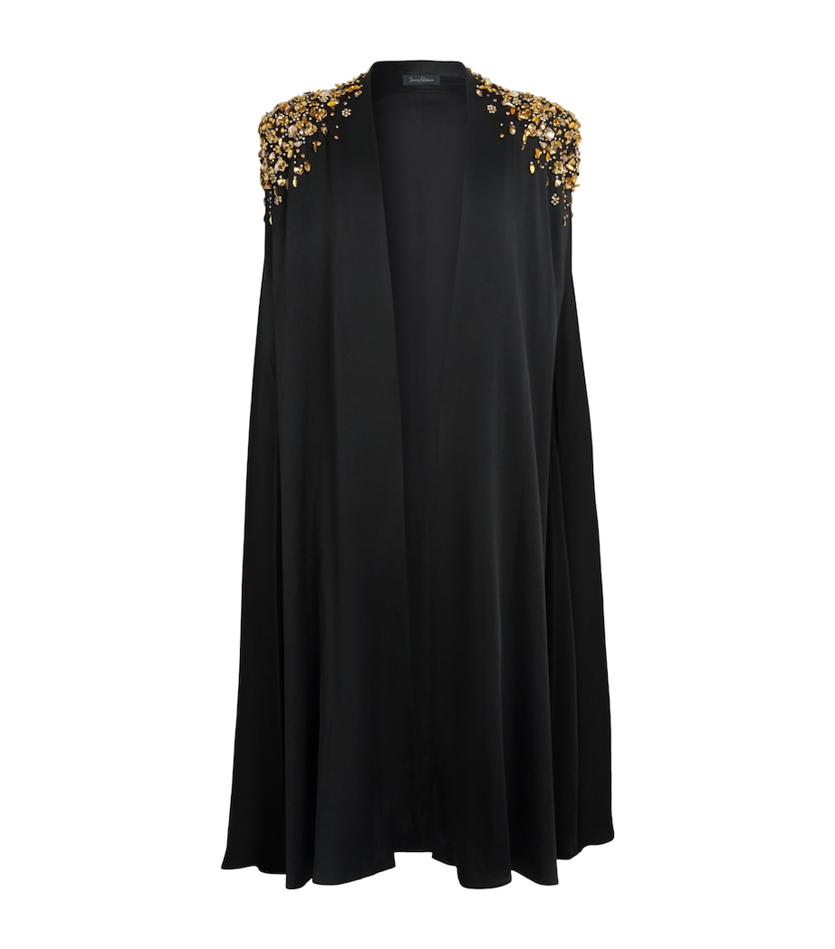 Jenny Packham Womens Embellished Alona Cape Liquorice Image 1