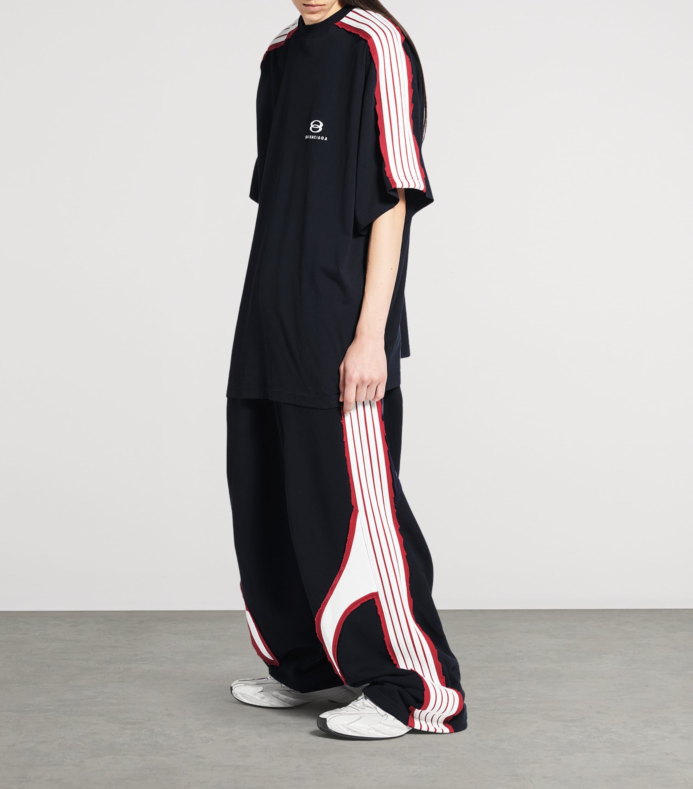 パンツ BALENCIAGA STRIPED CUPRO OVERSIZED TROUSERS 846233TSM041000 Balenciaga Cupro-Cotton Stripe Trousers | Harrods CA