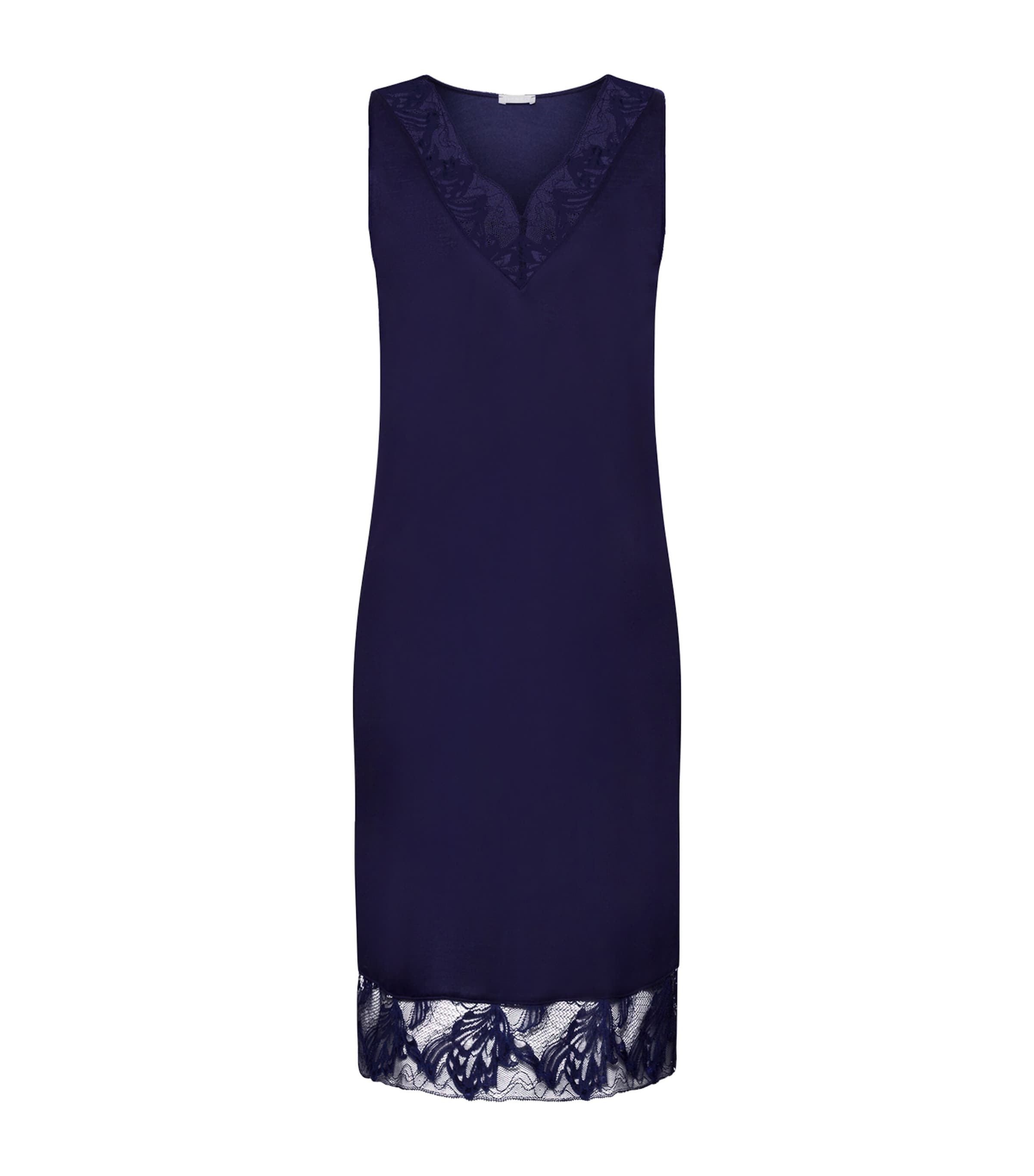 Shop Hanro Lace-trim Eva Nightdress In Blue