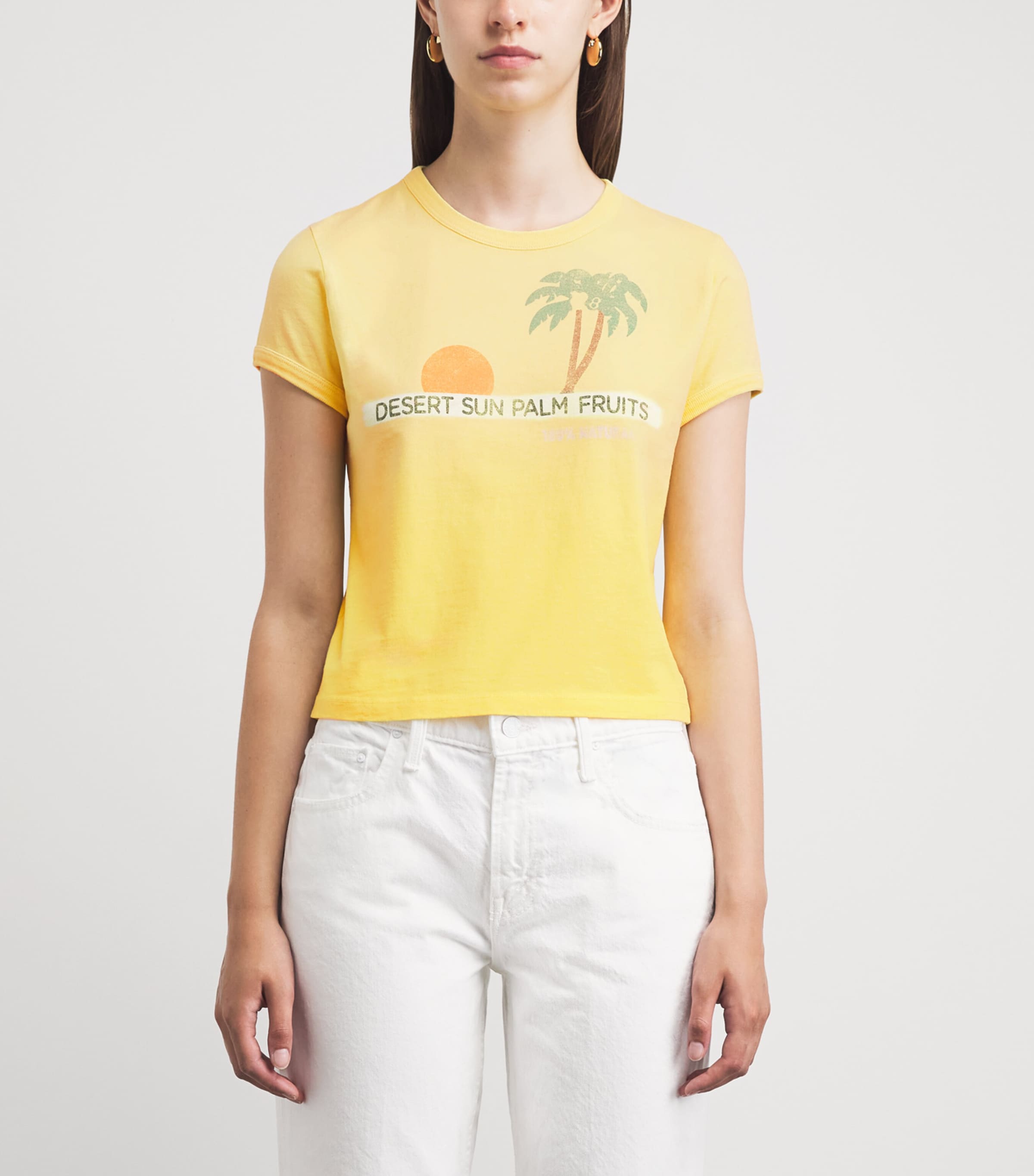 MOTHER Womens Itty Bitty Ringer T-Shirt Desert Sun Palm Image 4