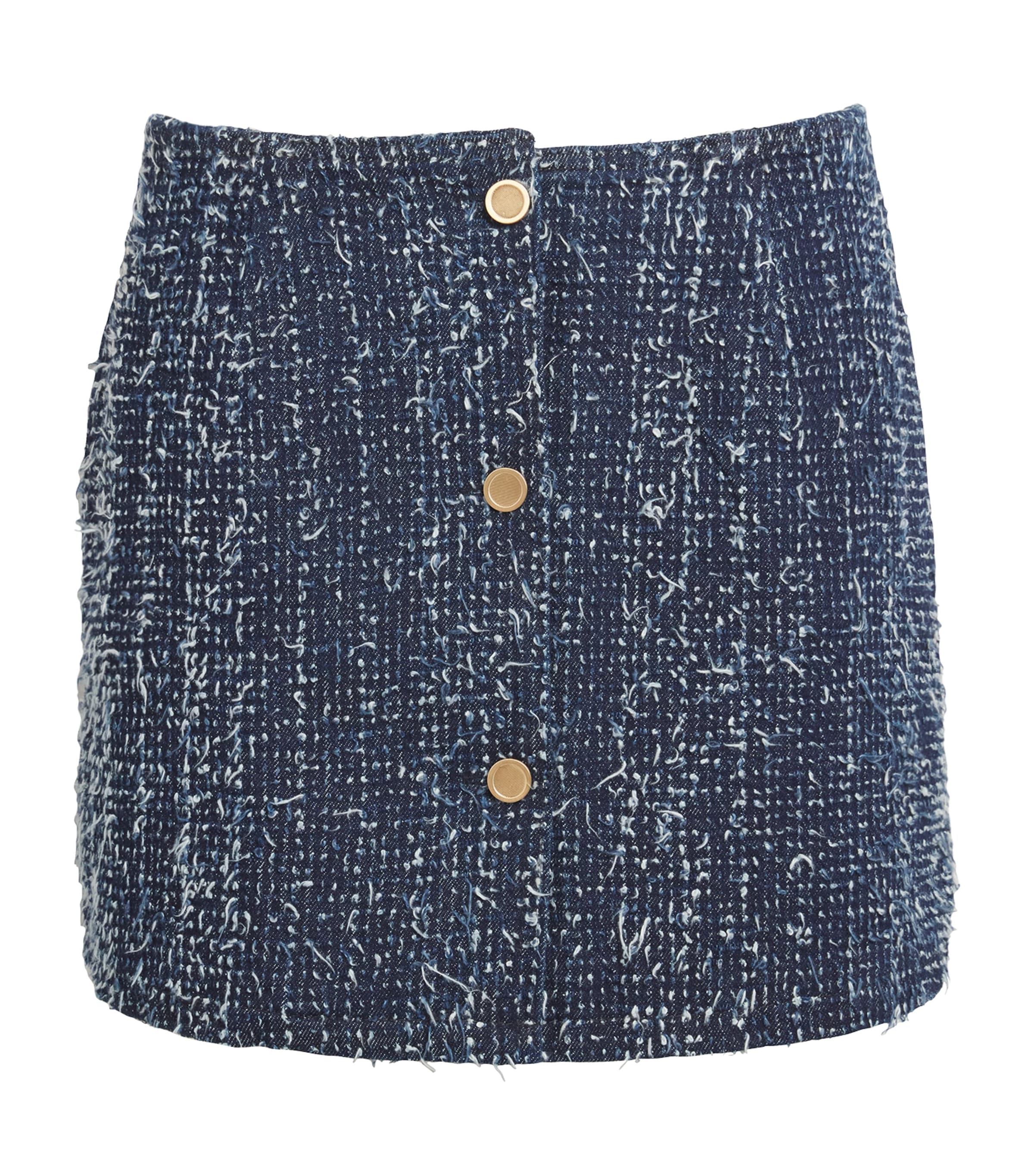 FRAME Womens Denim Bouclé Mini Skirt Magic Image 1