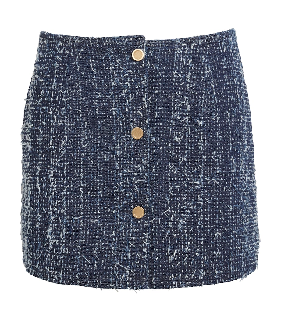 FRAME Womens Denim Bouclé Mini Skirt Magic Image 1