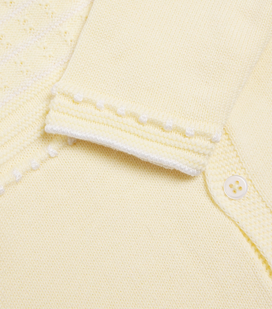 Cotton Knitted Albor All-In-One (0-12 Months) 0501 H82 YELLOW/WHT Image 3