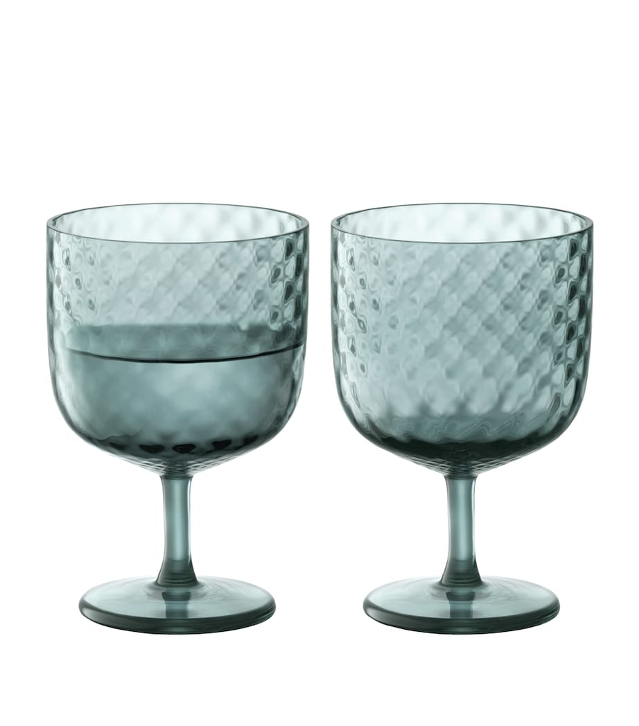 Set of 2 Dapple Wine Glasses (325ml) BLUE Image 3