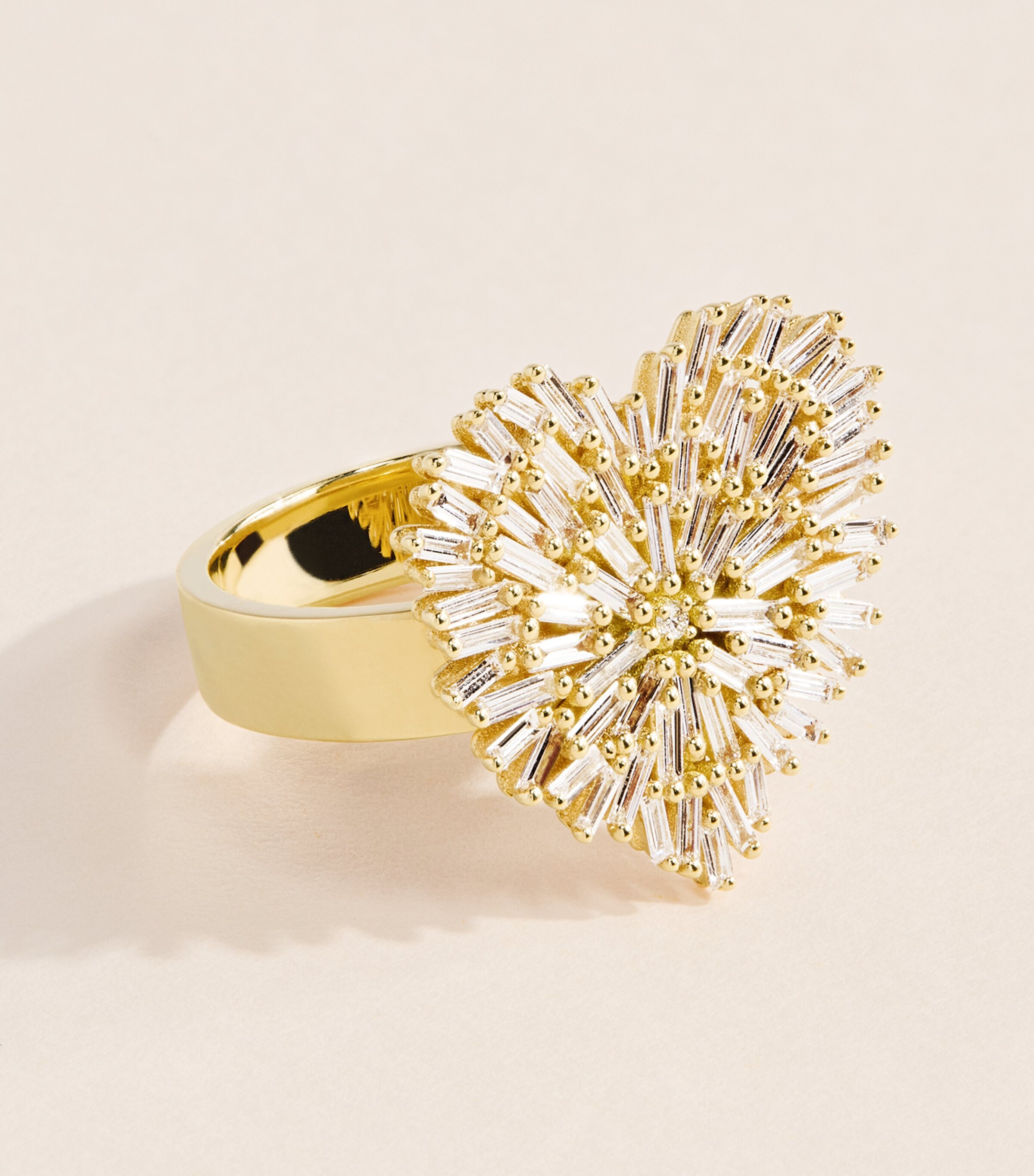 Suzanne Kalan Yellow Gold and Diamond Classic Medium Heart Ring Yg/wd Image 3