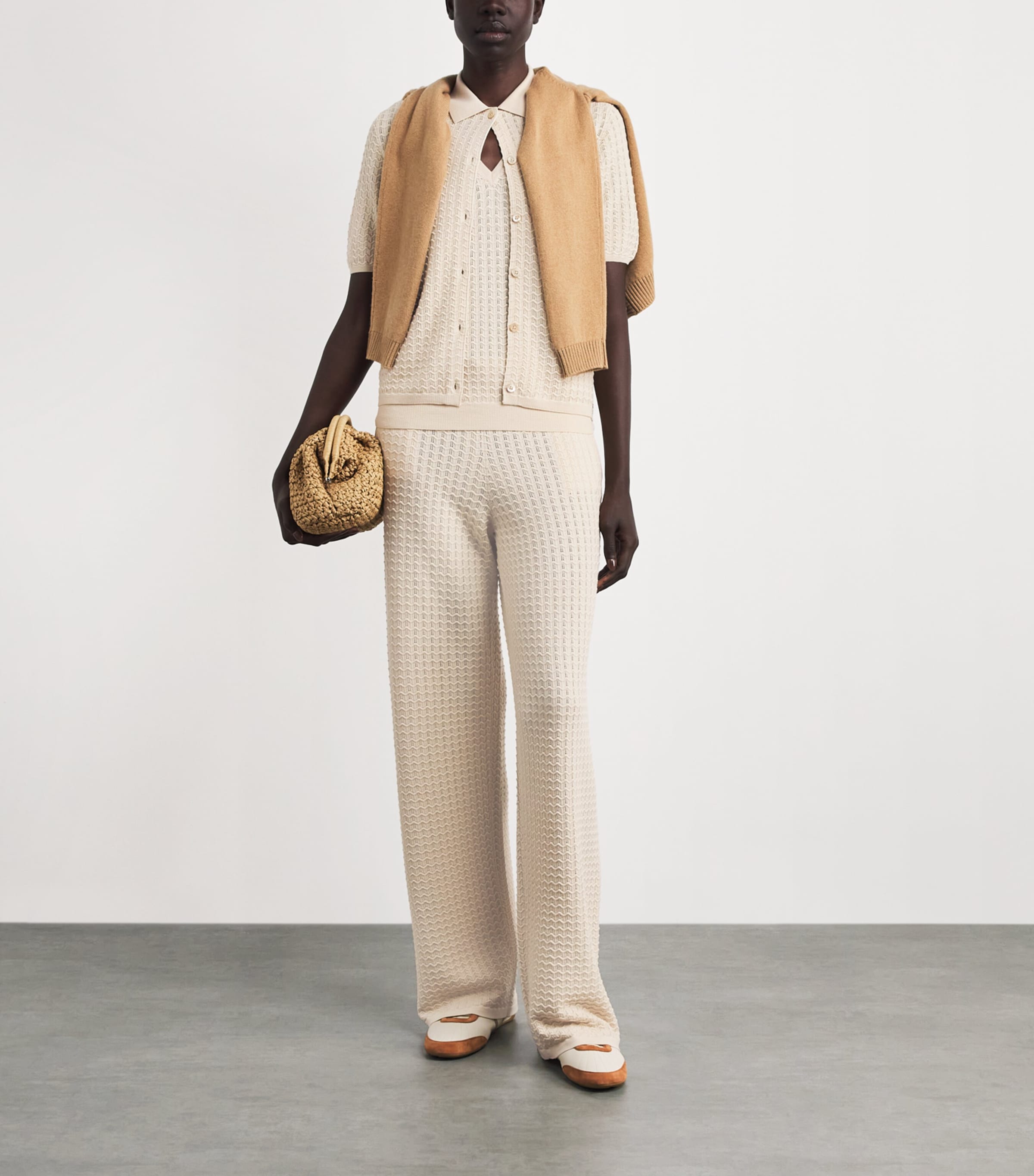 Eleventy Womens Wool Knitted Trousers Beige Image 2