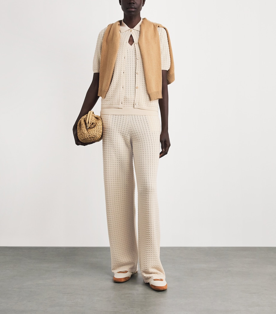 Eleventy Womens Wool Knitted Trousers Beige Image 2