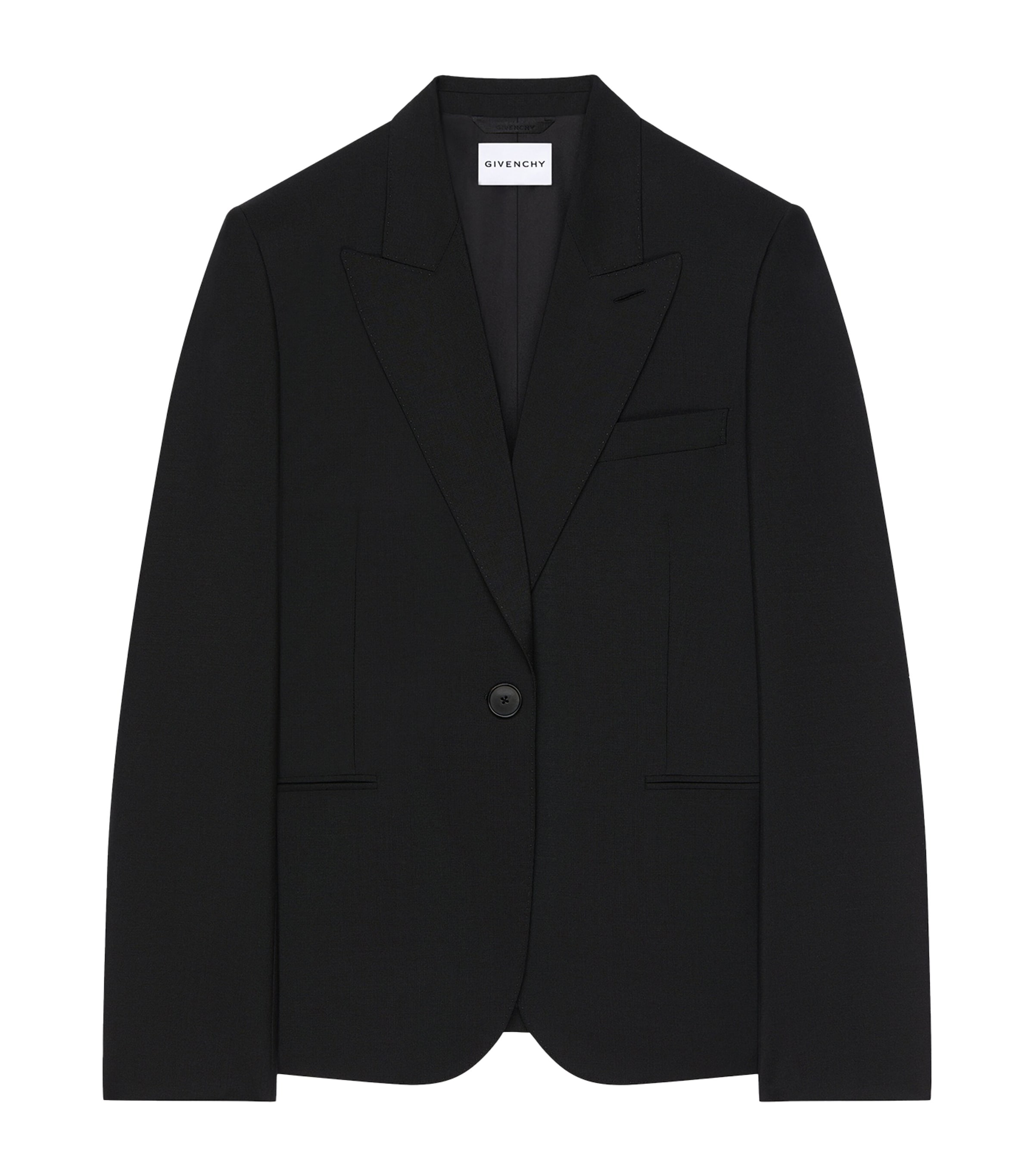 Givenchy Womens Wool-Mohair Single-Breasted Blazer Black Image 1