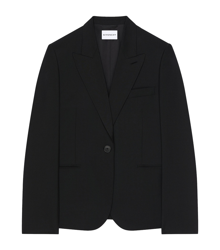 Givenchy Womens Wool-Mohair Single-Breasted Blazer Black Image 1