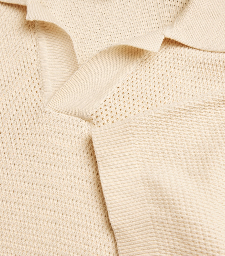 Cotton Knitted Polo Shirt WHCR-ECRU Image 5