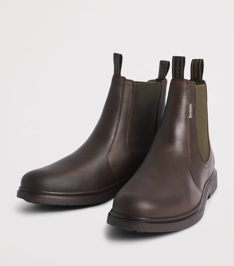 Barbour Leather Hale Chelsea Boots Dark Brown Image 2