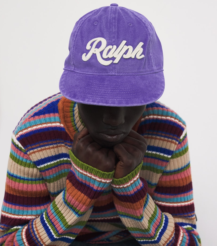 Polo Ralph Lauren Cotton Twill Felt Logo Baseball Cap Purple Cactus Image 2