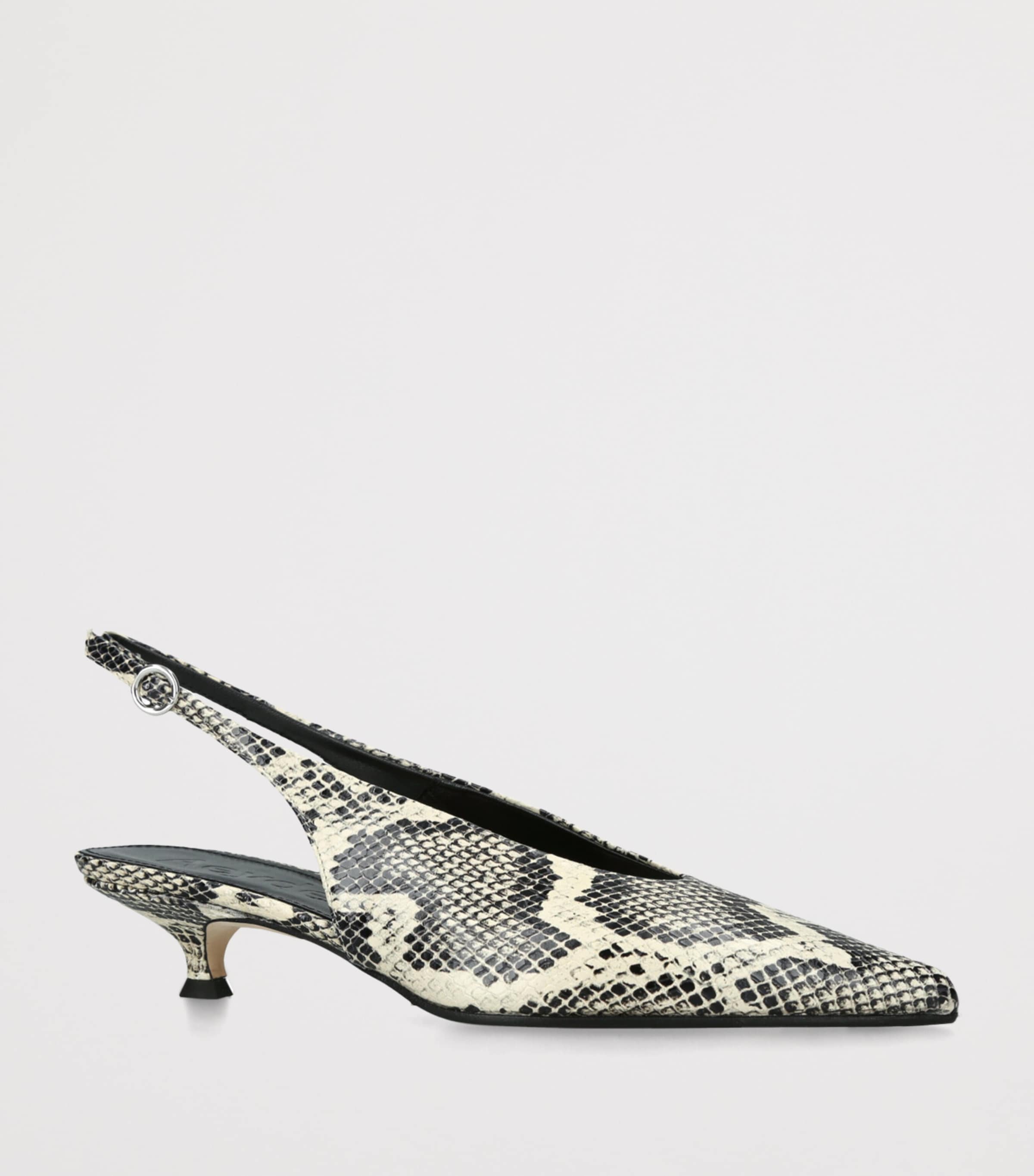 aeyde Snakeskin-Effect Camila Slingback Pumps 35 Cream Image 3