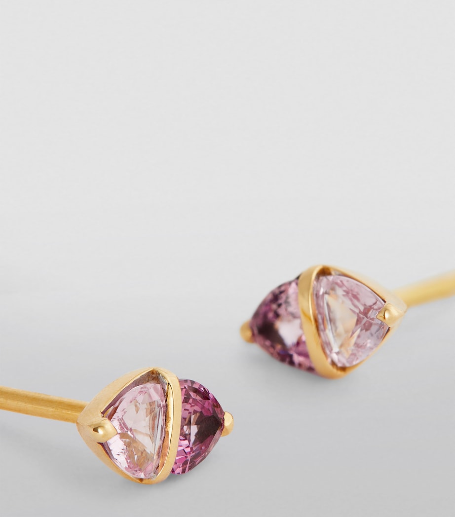 Yellow Gold and Sapphire Tilly Stud Earrings YELLOW GOLD Image 6