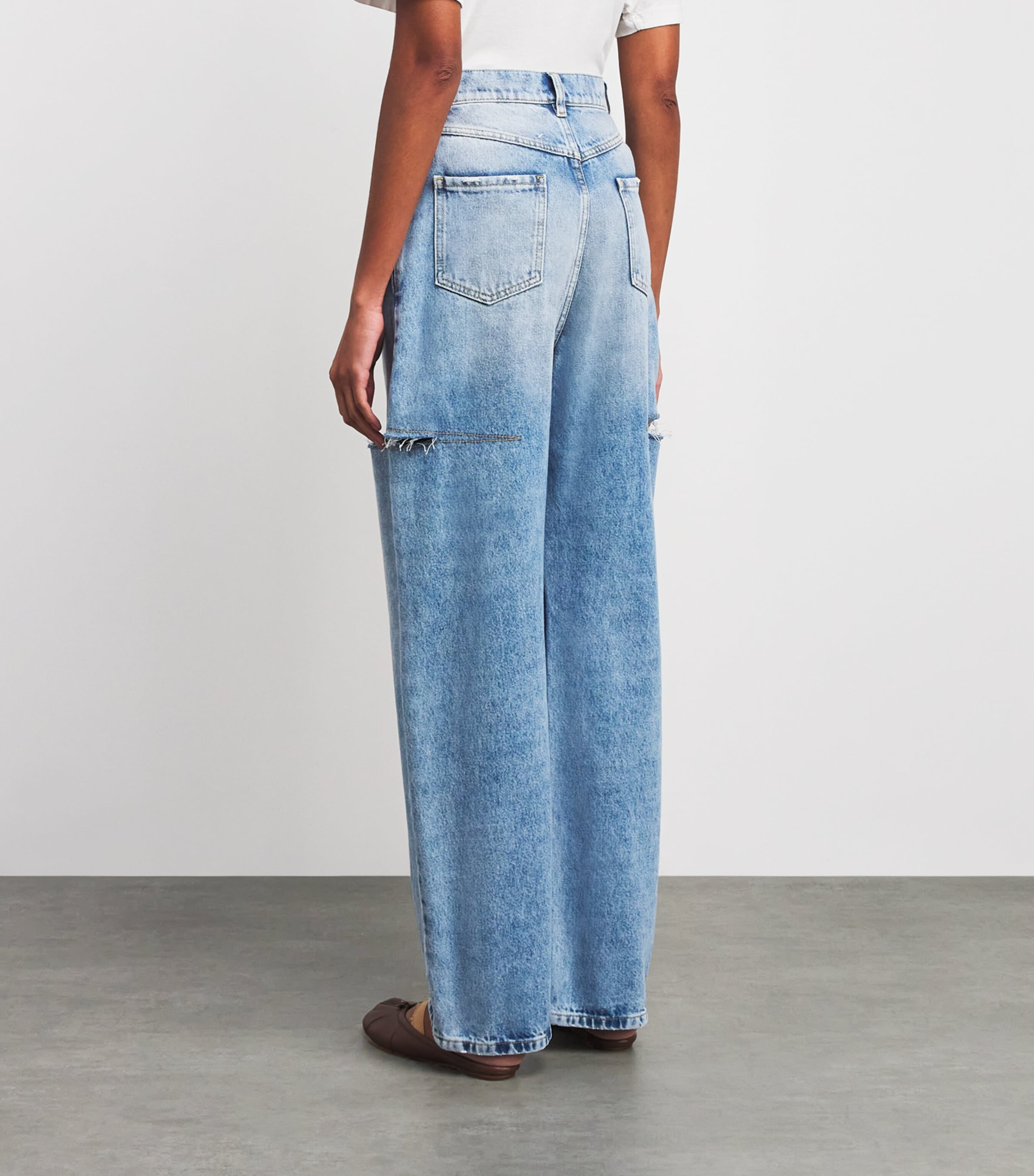 Maison Margiela Blue Distressed Wide-Leg Jeans | Harrods US