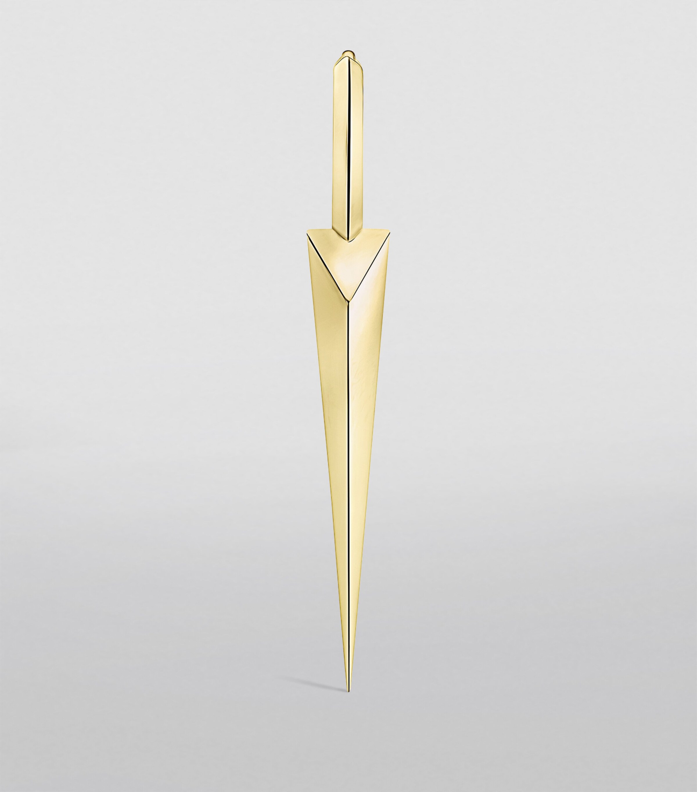 Yellow Gold Faceted Grand Spike Hoop Earring (8mm) YELLOW GOLD Image 2