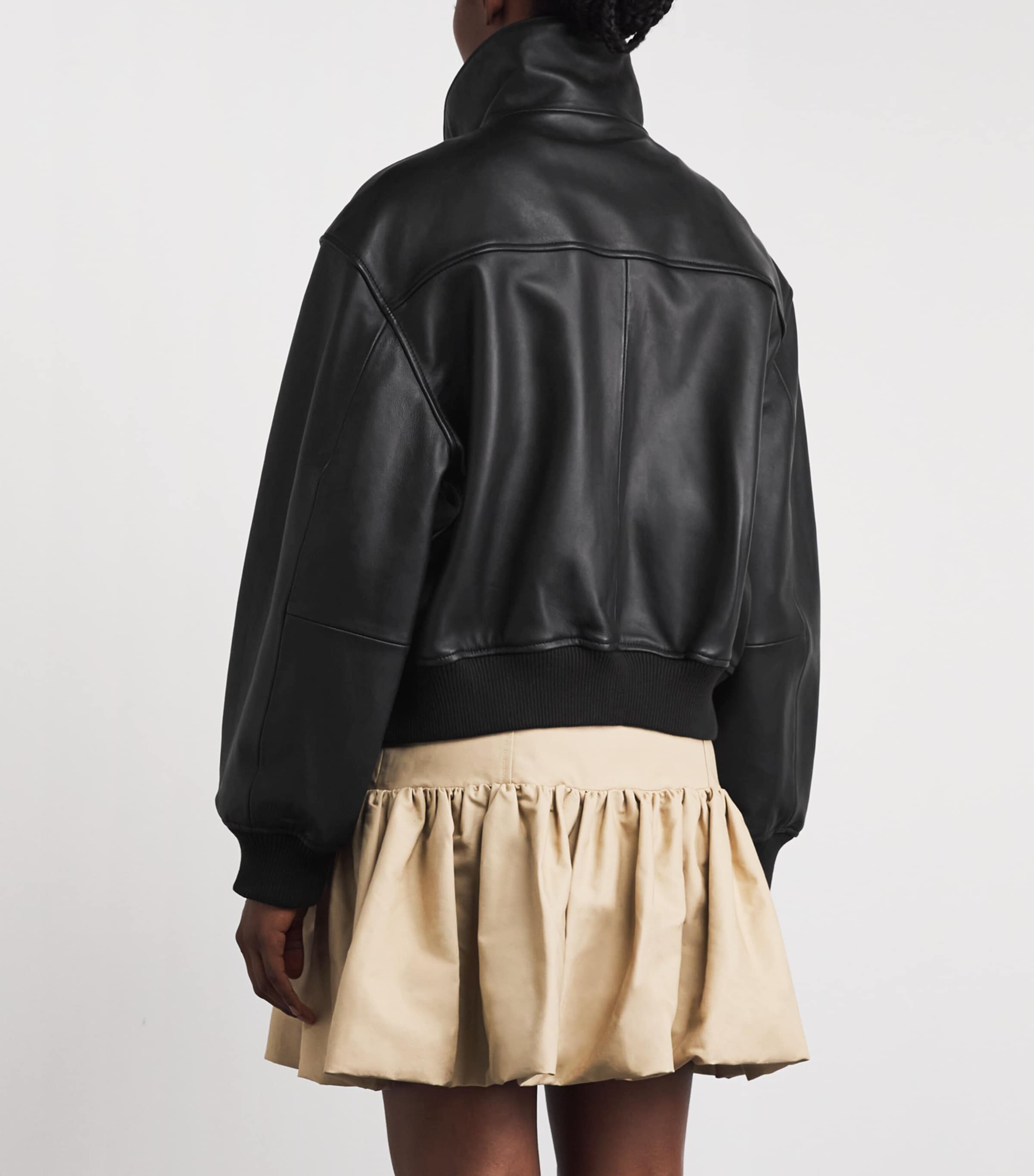 Claudie Pierlot Womens Relaxed Leather Jacket Black Image 5