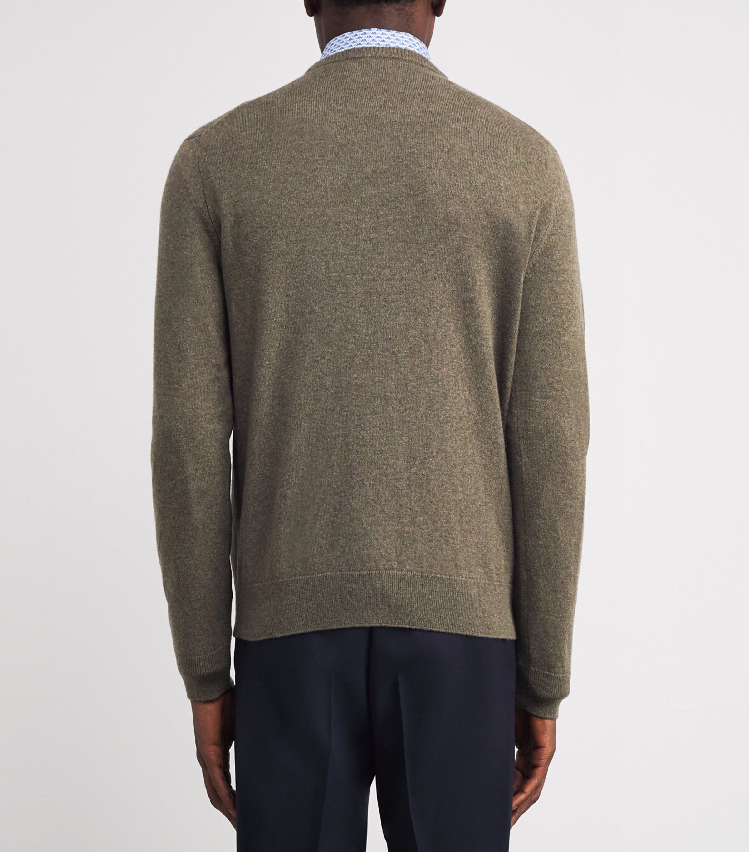 Ralph Lauren Purple Label Mens Cashmere Crew-Neck Sweater Thicket Moss Melange Image 4