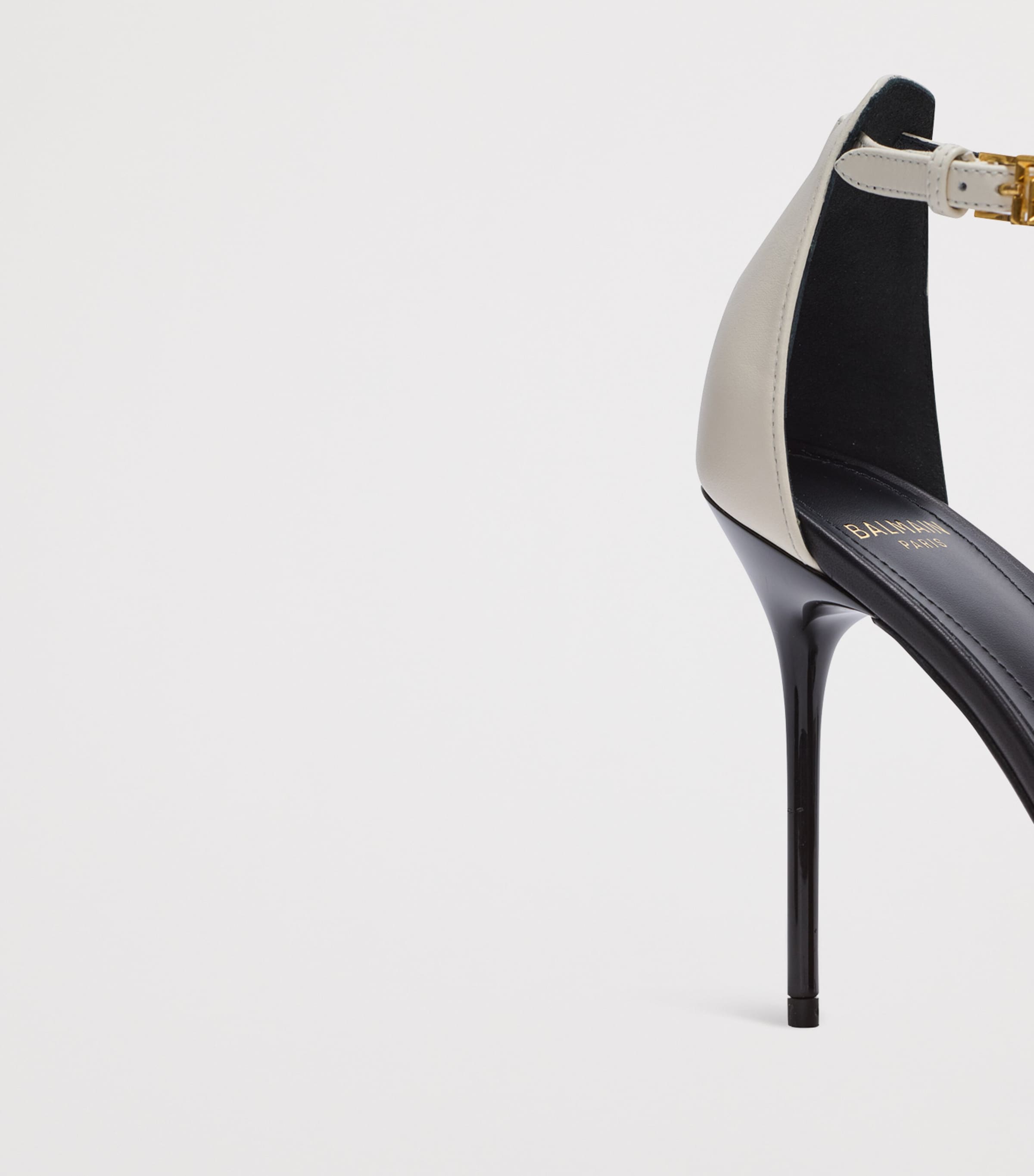 Leather Sync Heeled Mules 95 0AI IVOIRE Image 4