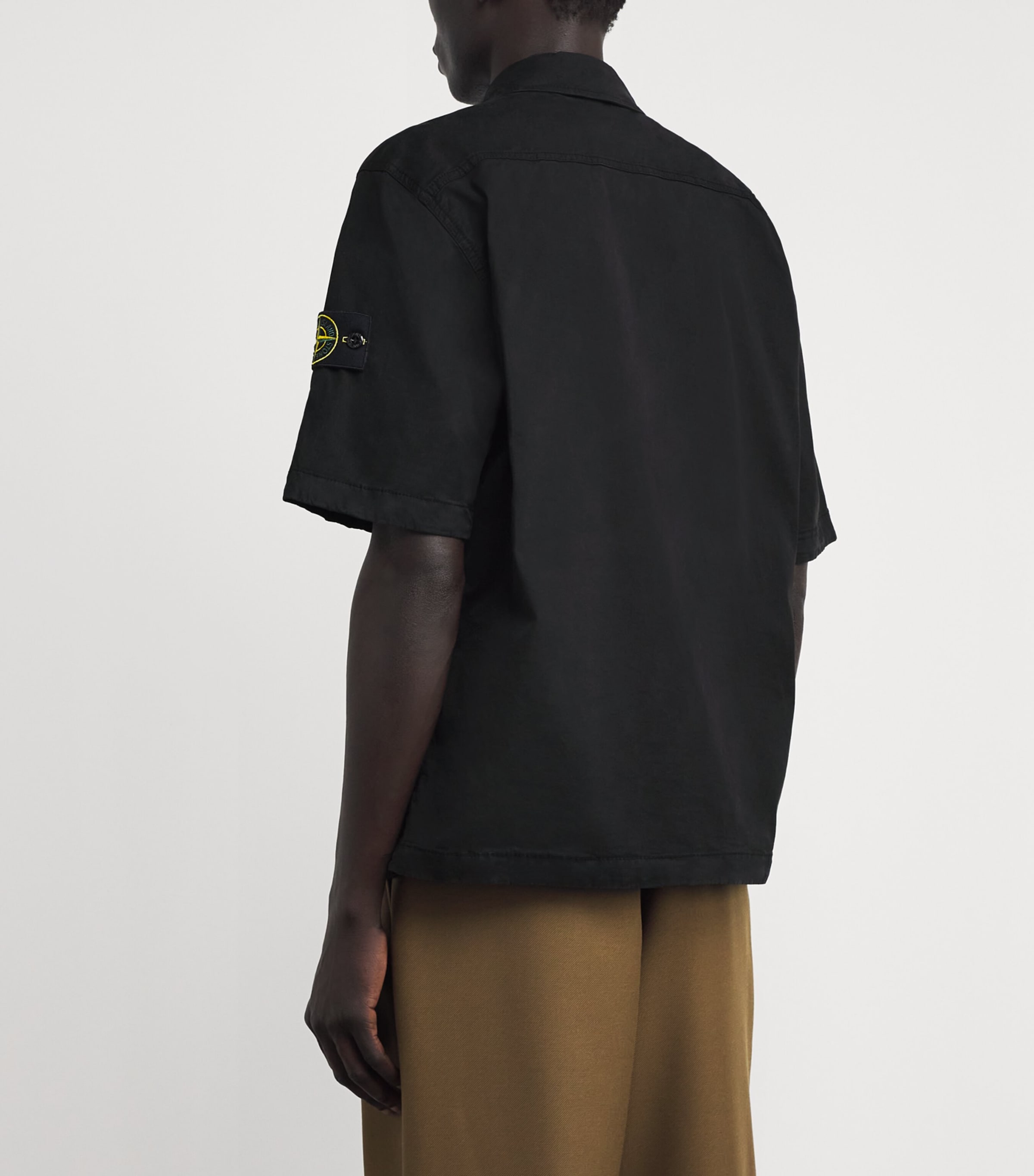 Stone Island Mens Organic Cotton-Blend Short-Sleeve Shirt Image 5