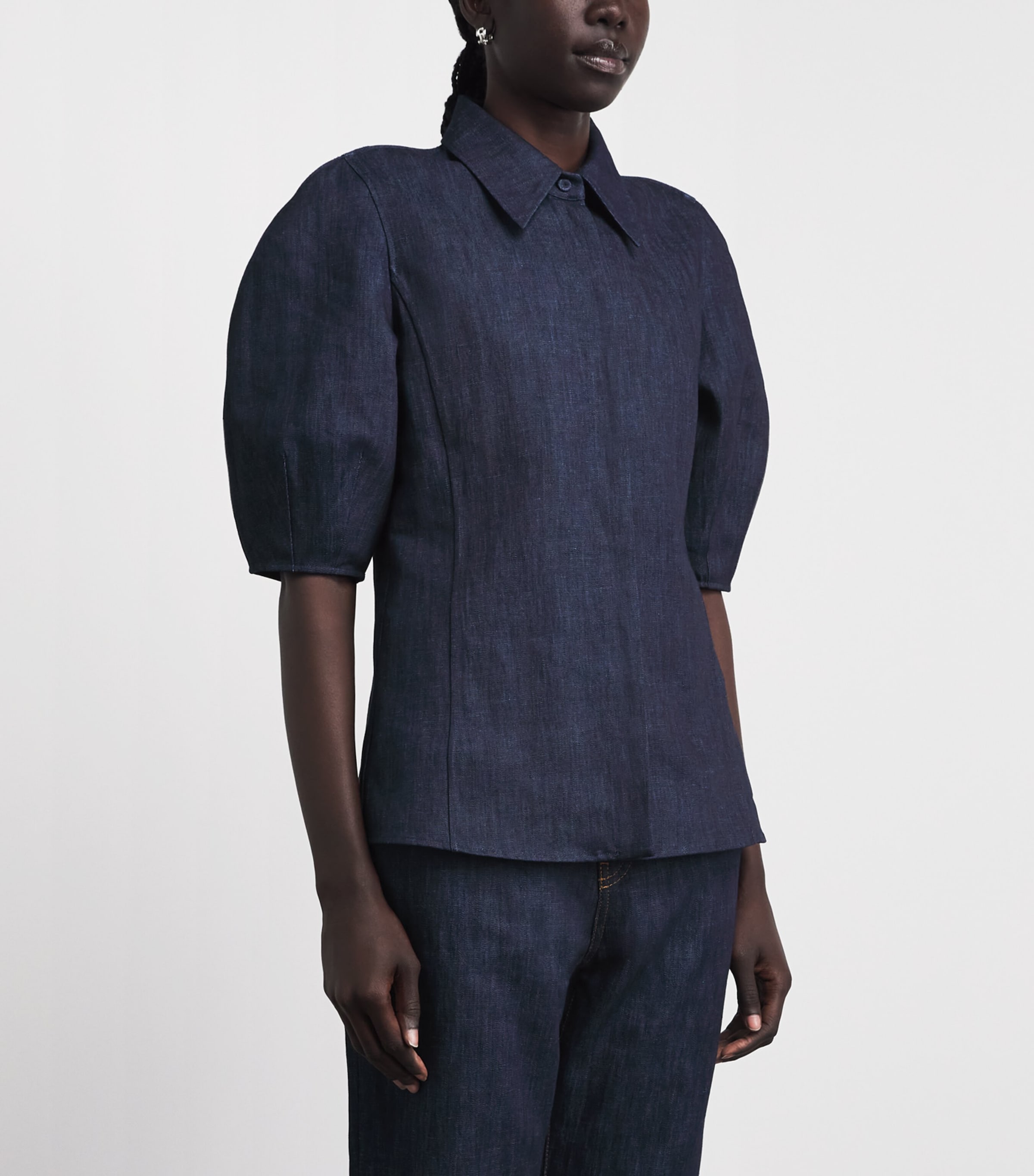 Gabriela Hearst Womens Denim Sansi Shirt Dnm Denim Image 4