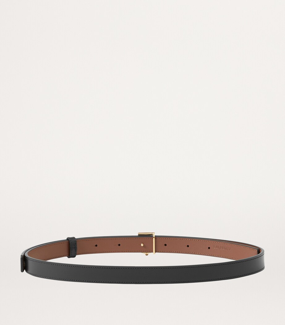Burberry Leather Reversible TB Belt Black / Tan / Gold Image 3