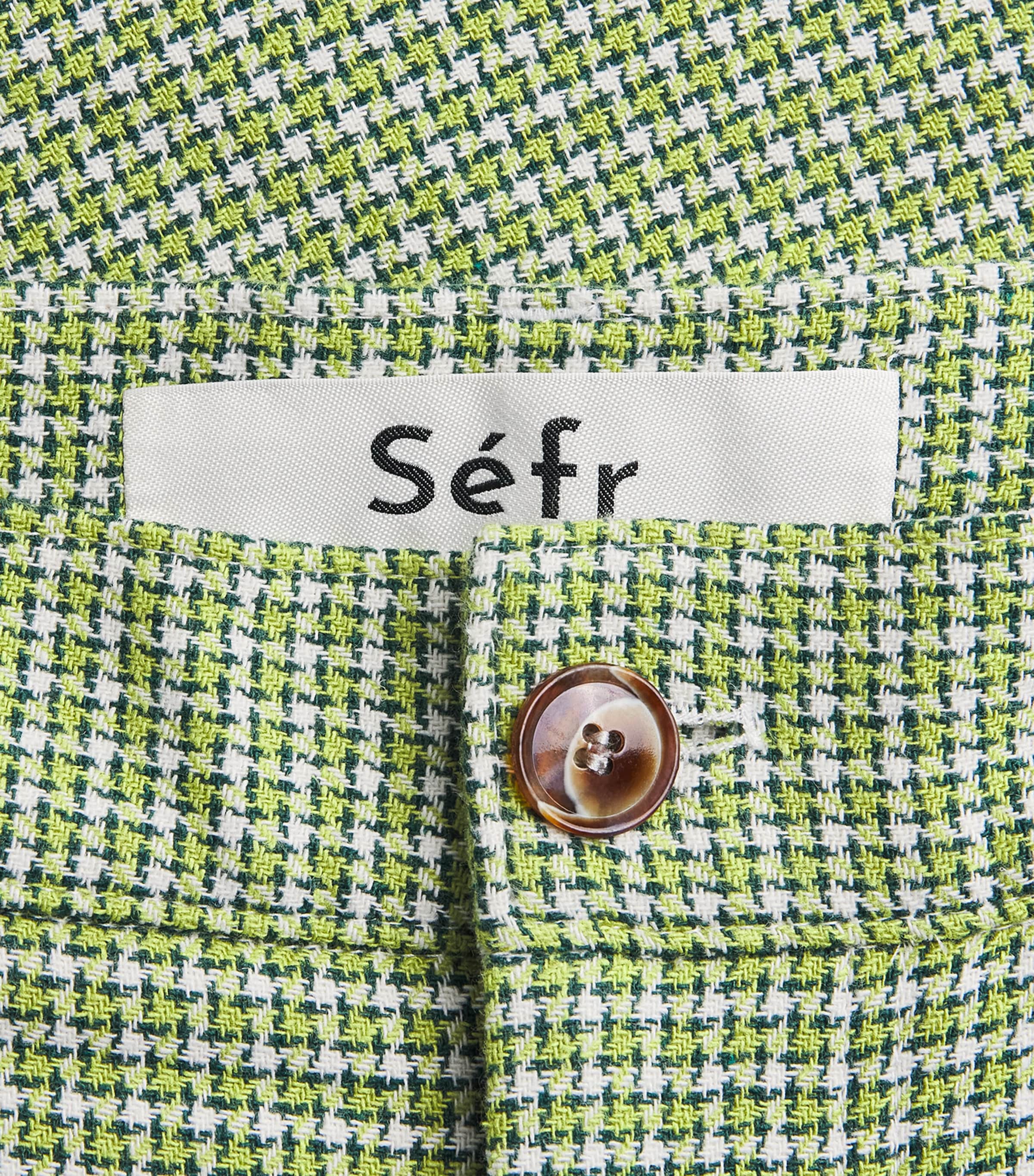 Séfr Mens Houndstooth Nasedo Shorts Soft Green Check Image 6