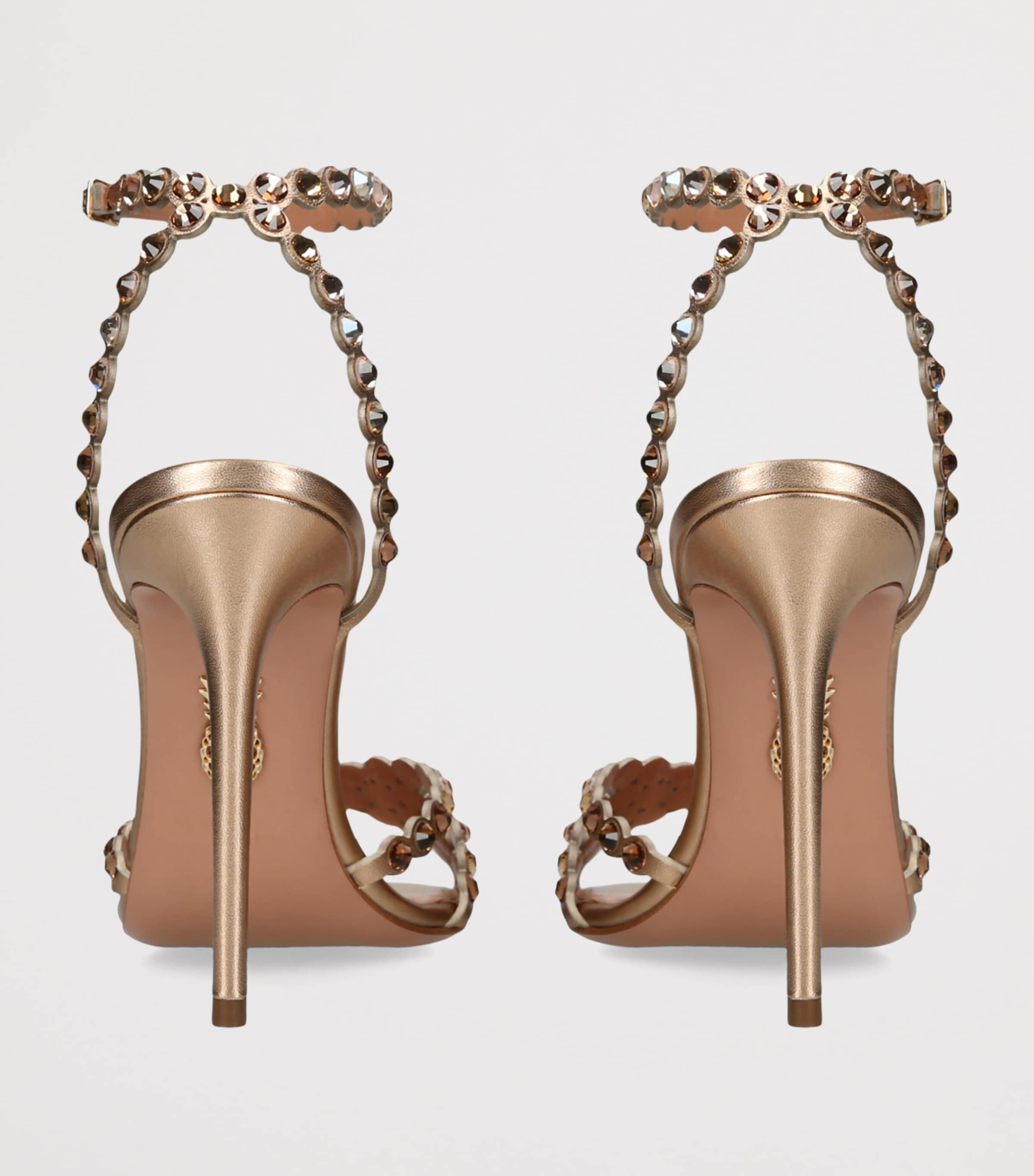 Aquazzura Leather Tequila Sandals 105 Bronze Image 2