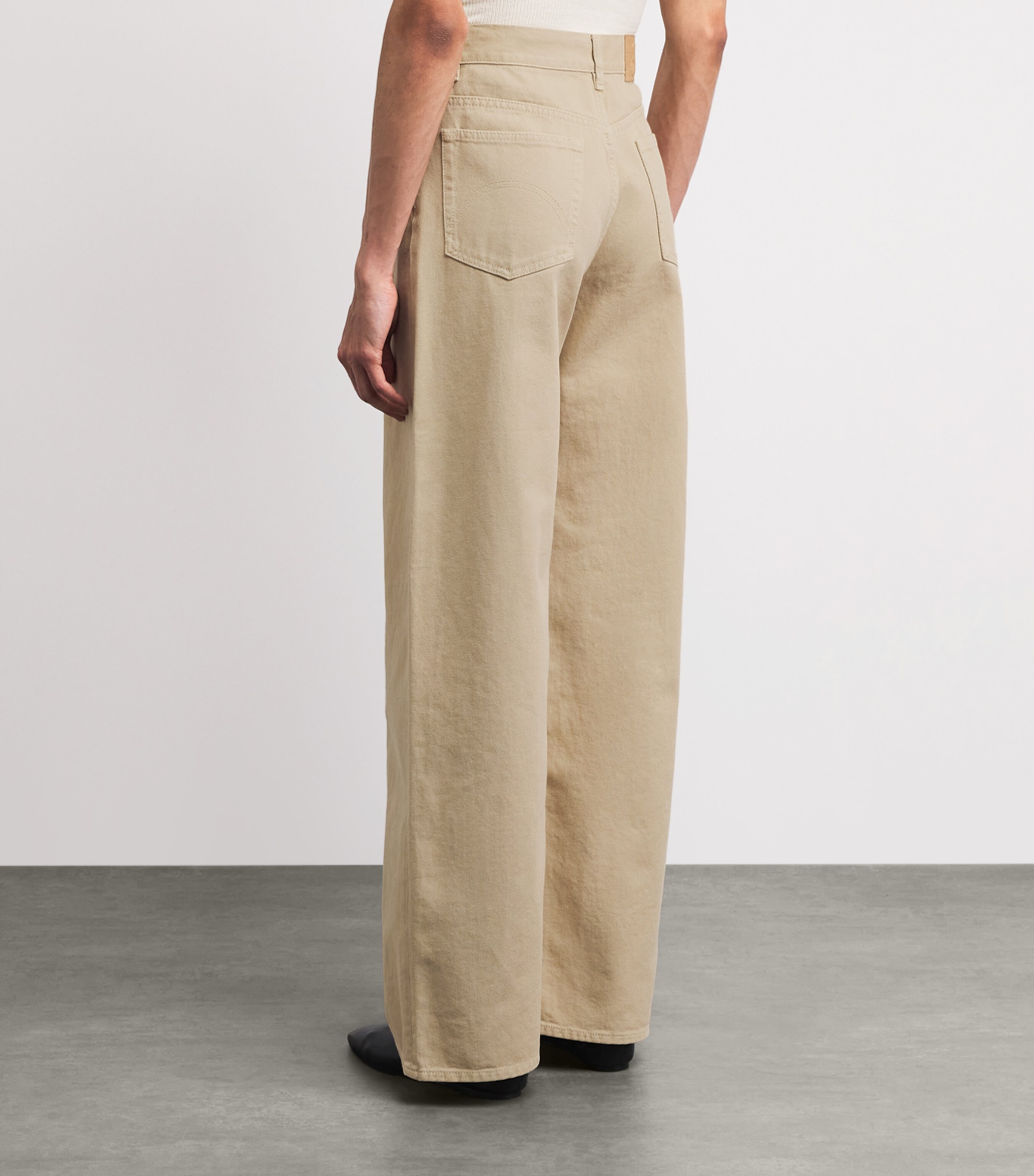 Blazé Milano Womens Nariida Java Wide-Leg Jeans Almond Image 5