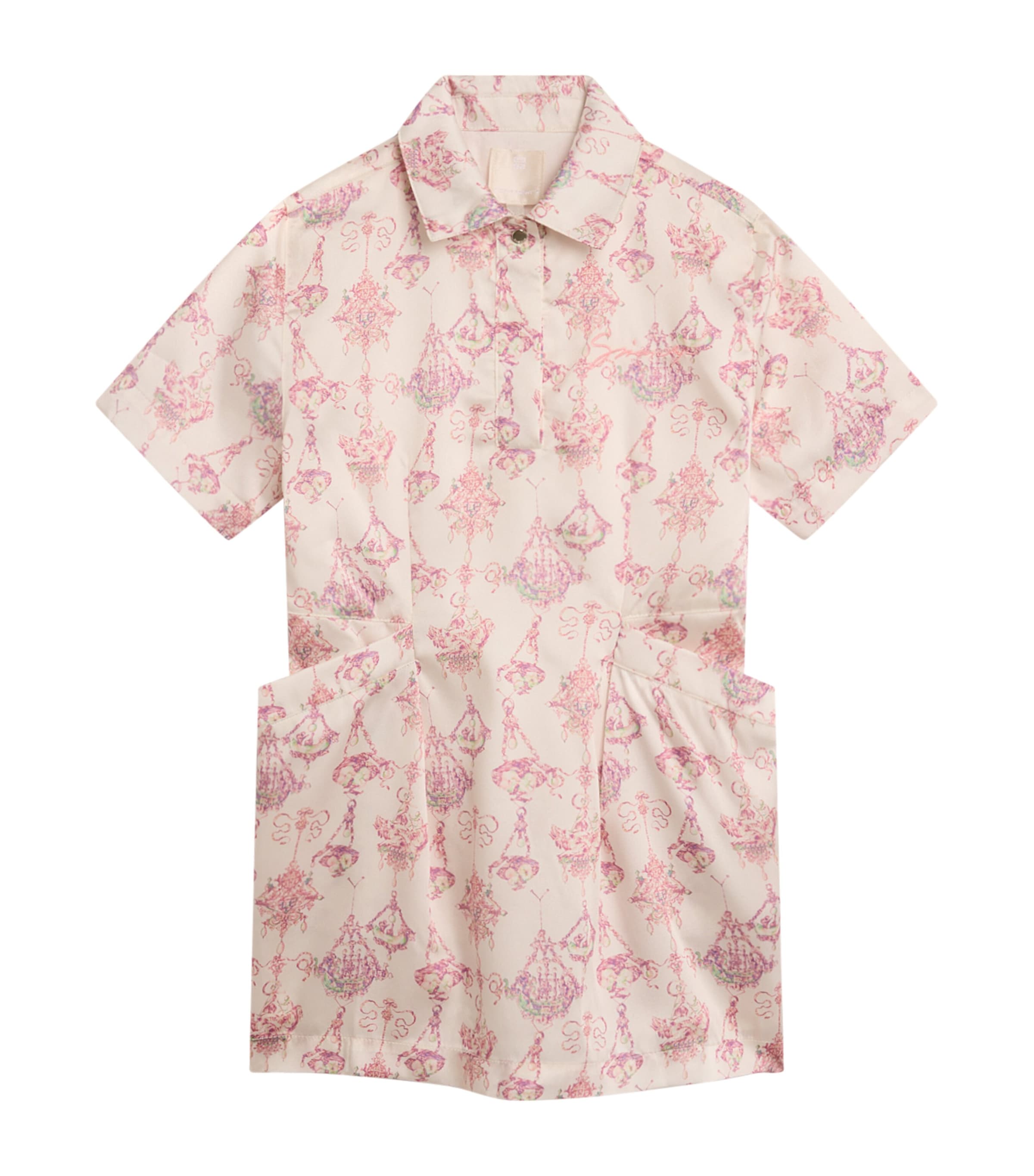 Givenchy Floral Print Shirt Dress In Nude