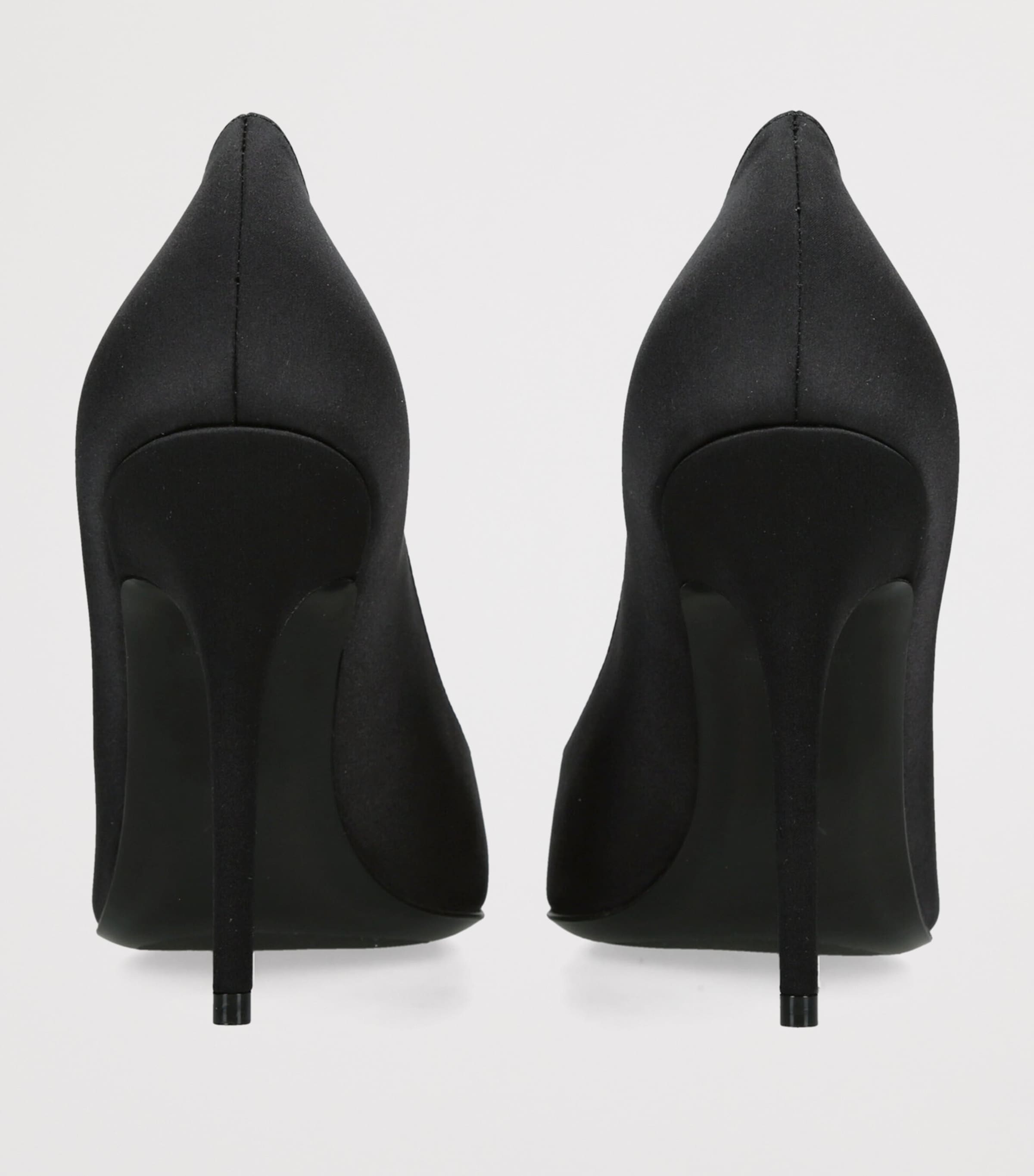Amina Muaddi Satin Barbara Pumps 105 Black Image 4