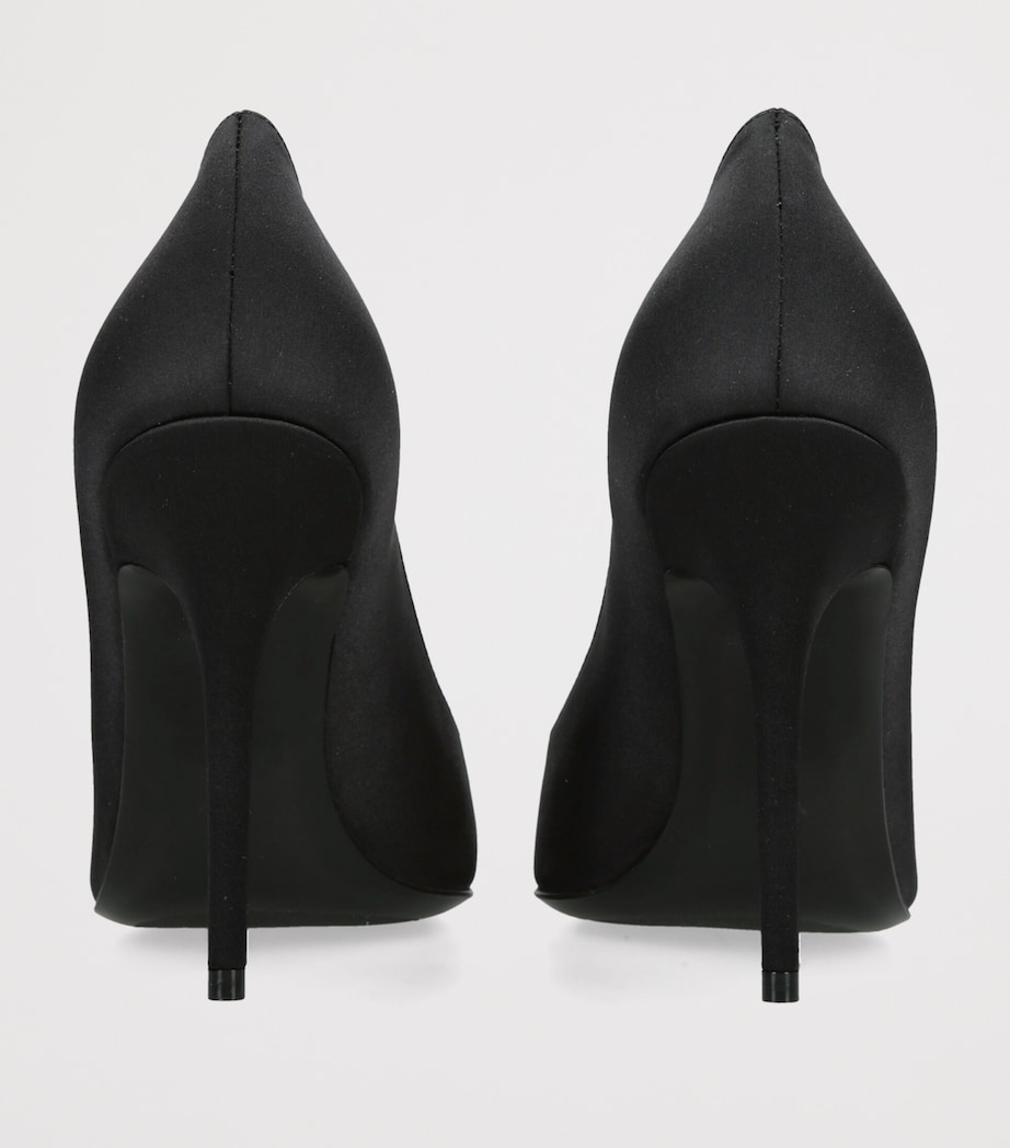 Amina Muaddi Satin Barbara Pumps 105 Black Image 4