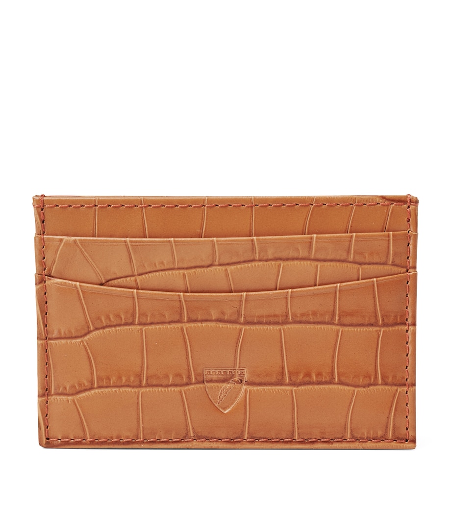 Leather Croc-Embossed Slim Card Holder MARMALADE Image 1