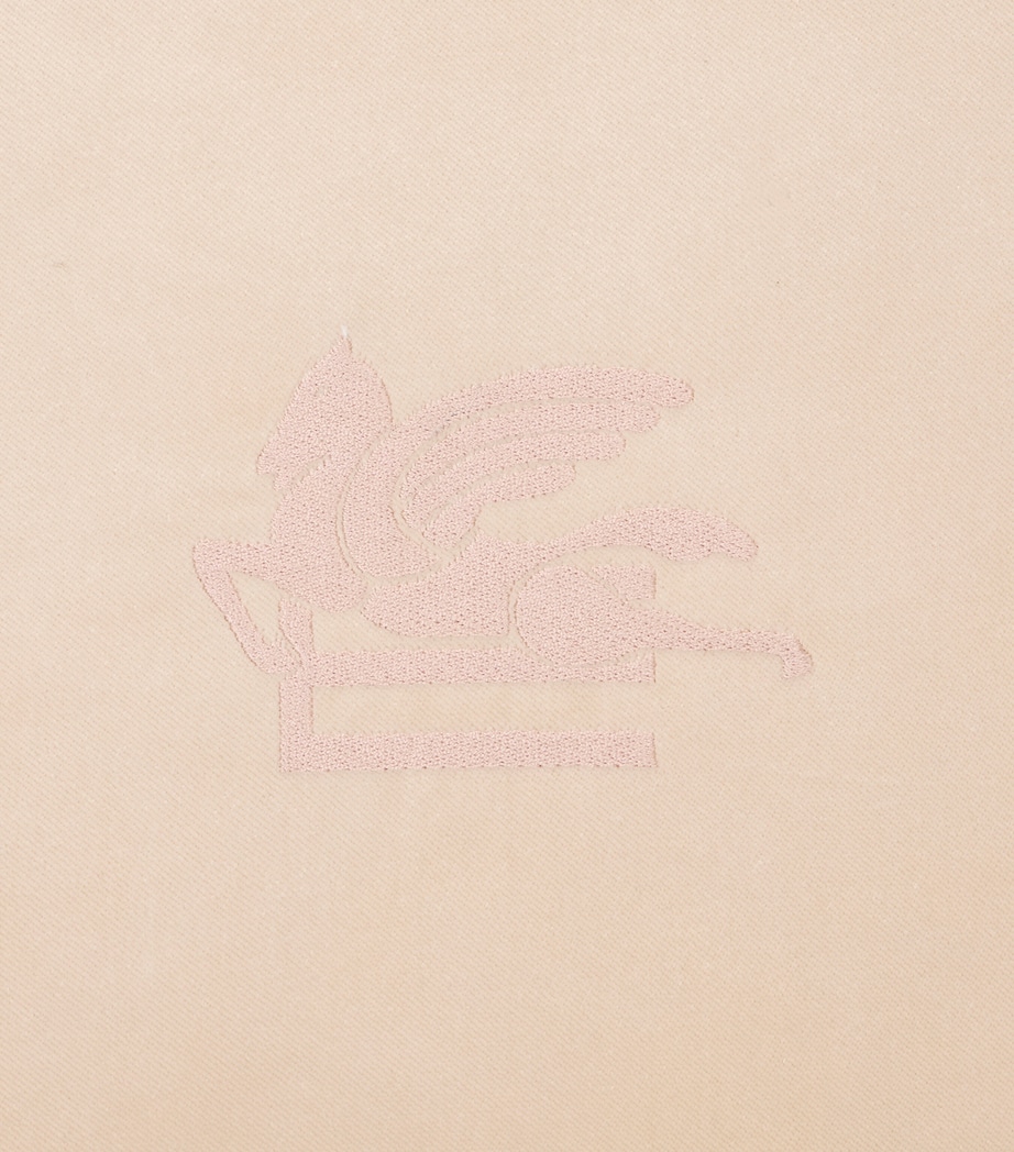 Cotton Velvet Embroidered Kiri Cushion (45cm x 45cm) SAND COL Image 4