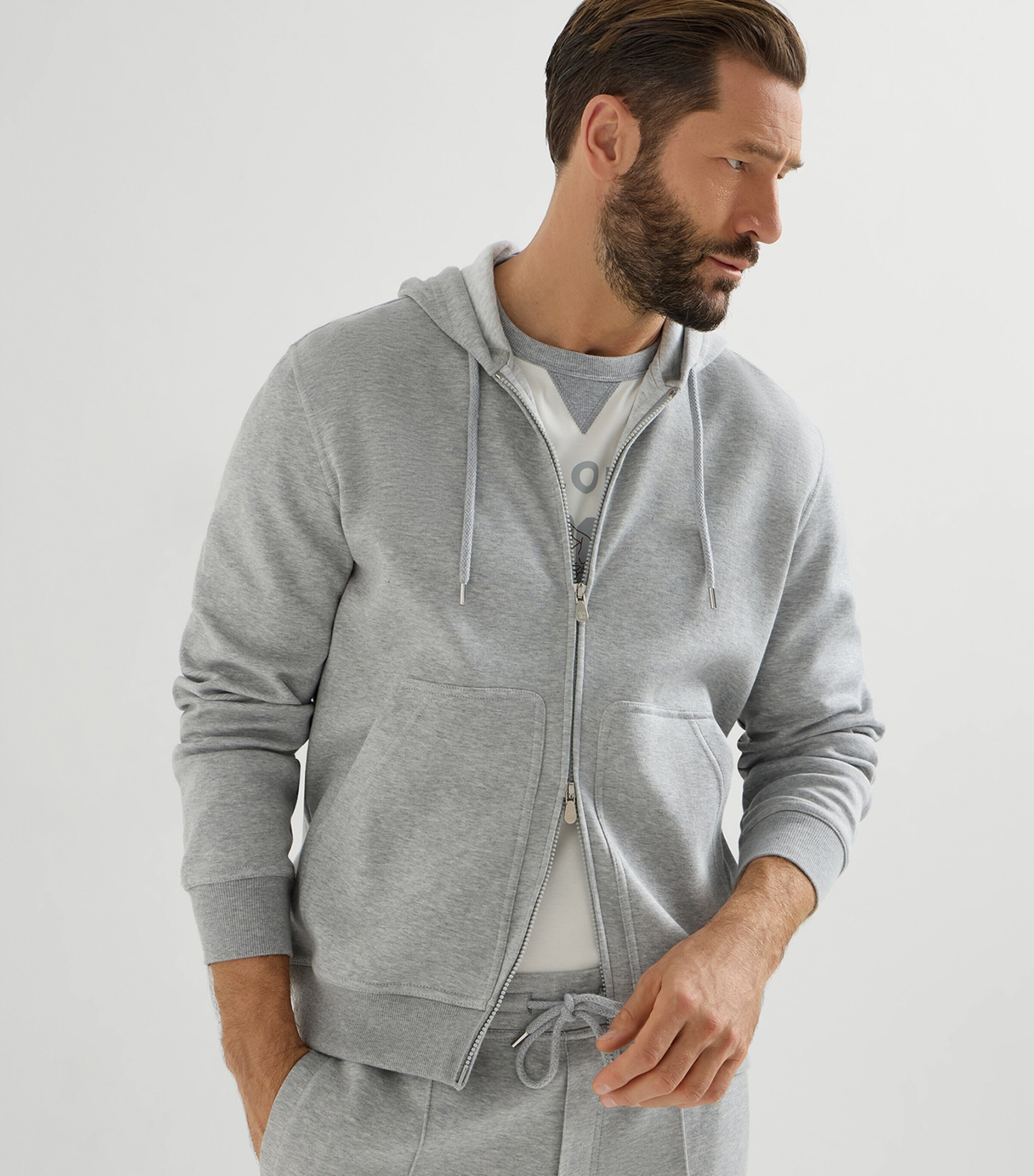 Brunello Cucinelli Mens French Terry Zip-Up Hoodie Image 5