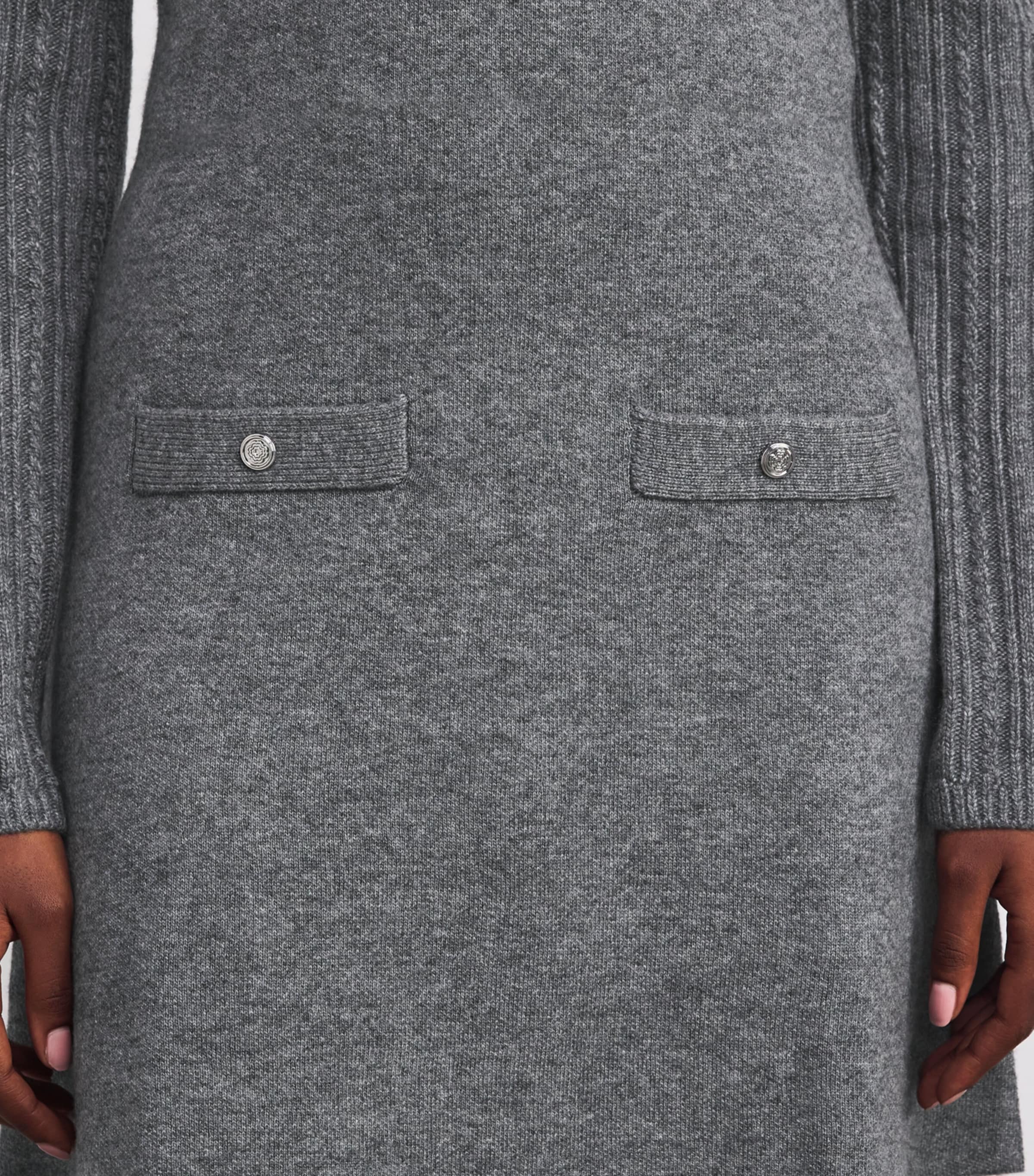 Knitted Rollneck Mini Dress GREY Image 6