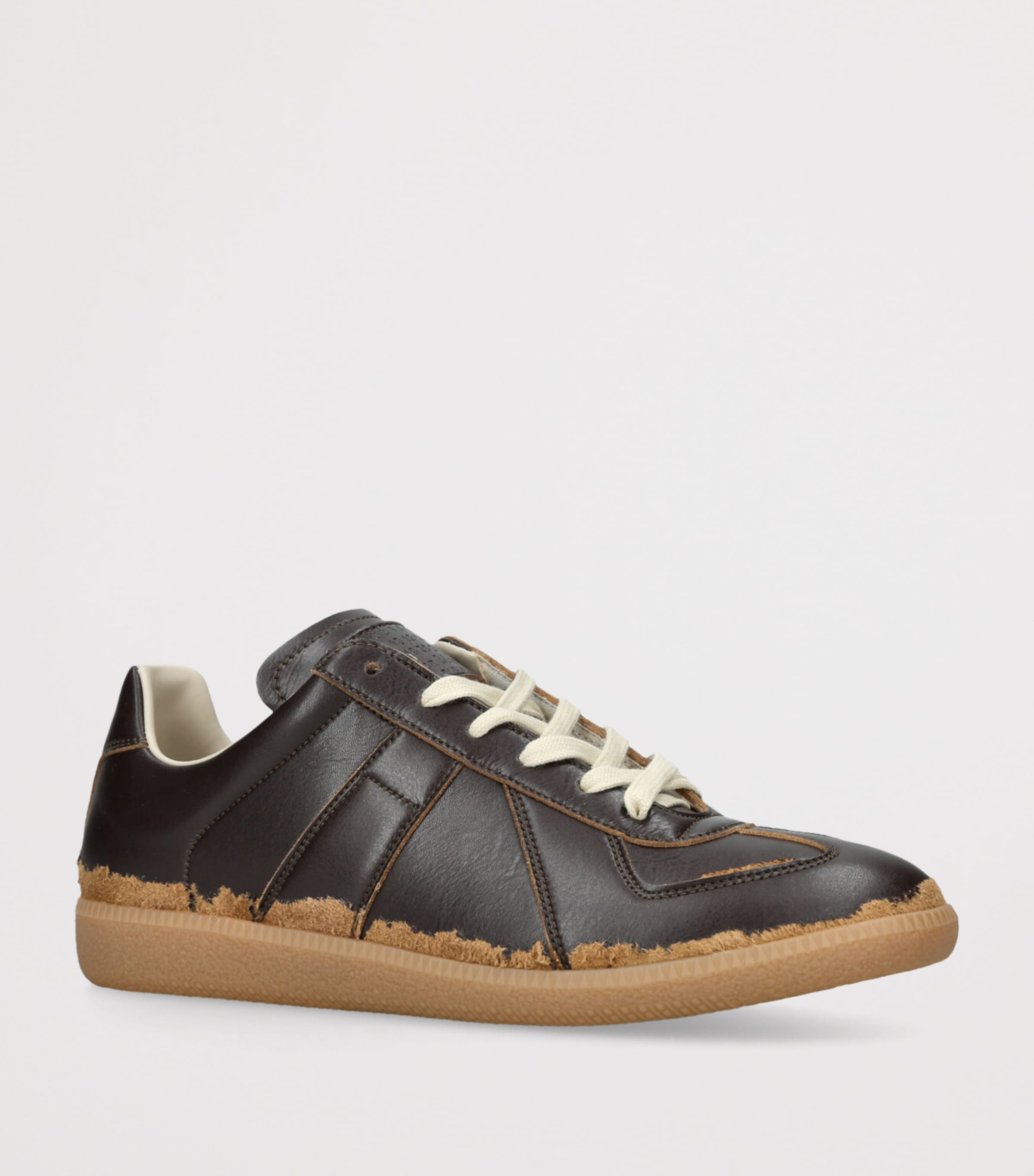 Maison Margiela Distressed Replica Sneakers Dark Brown Image 3