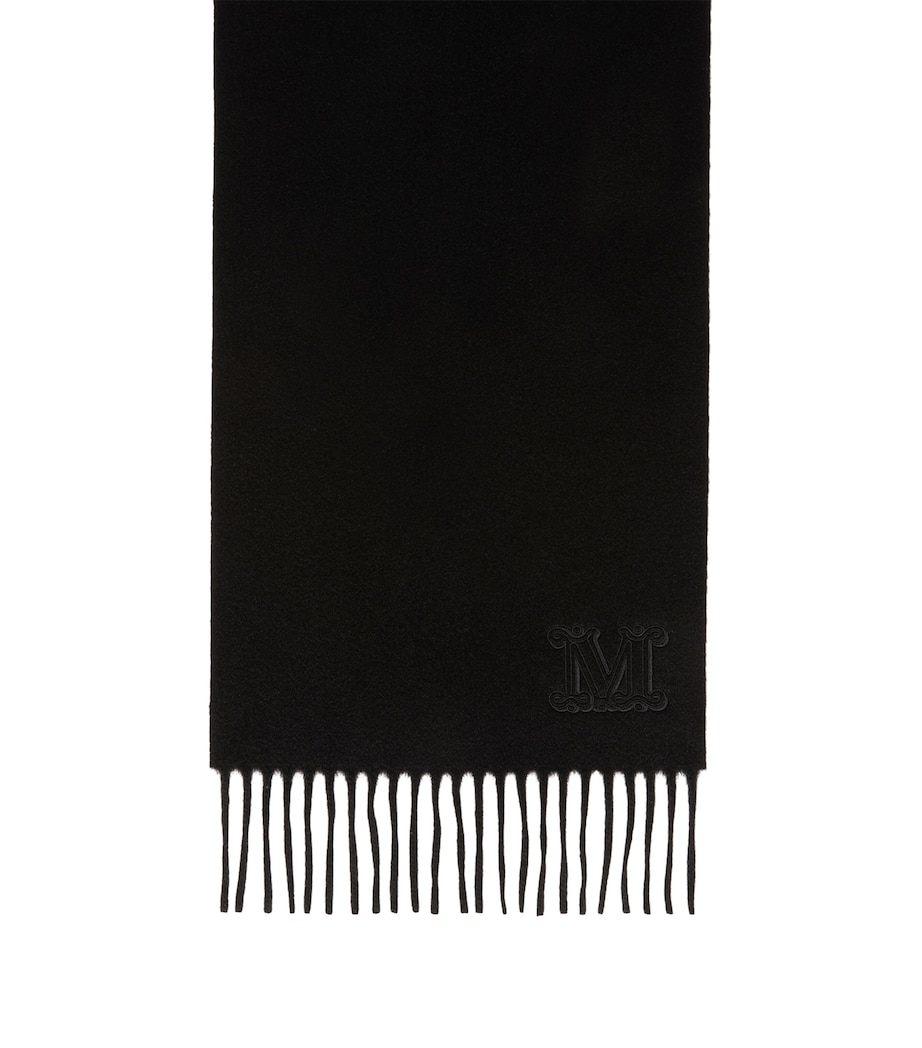 Max Mara Cashmere Monogram Scarf Black Image 1