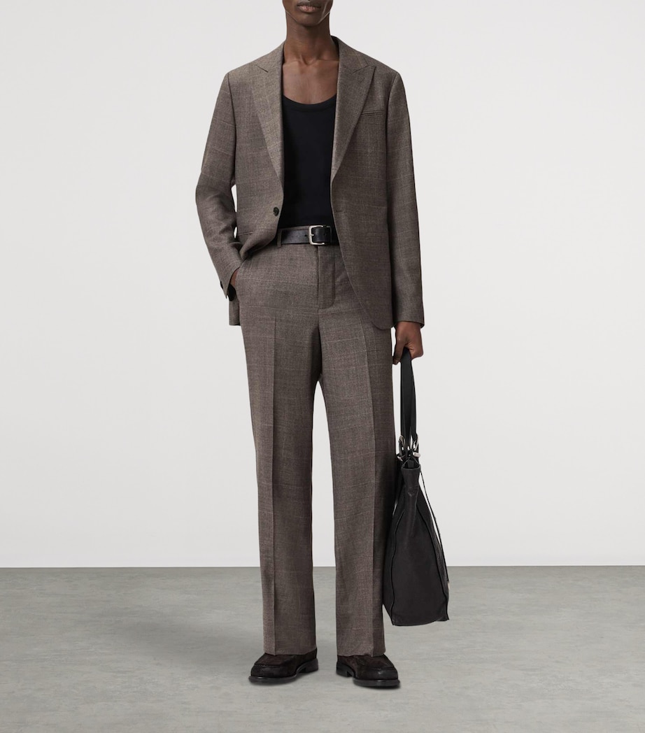 Wool-Blend Check Clover Trousers FEATHER TAUPE Image 2