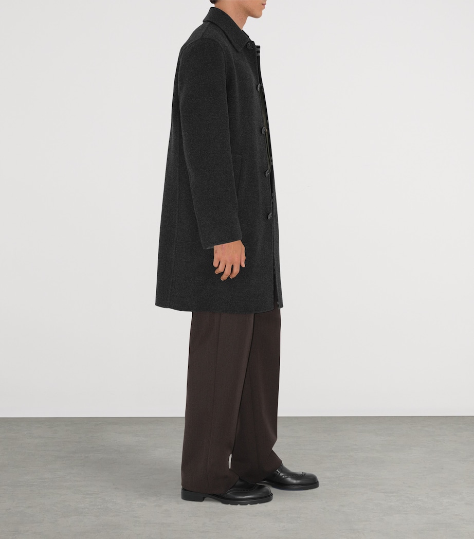 Burberry Mens Wool Mid-Length Car Coat Charcoal/charcoal Ck Image 4