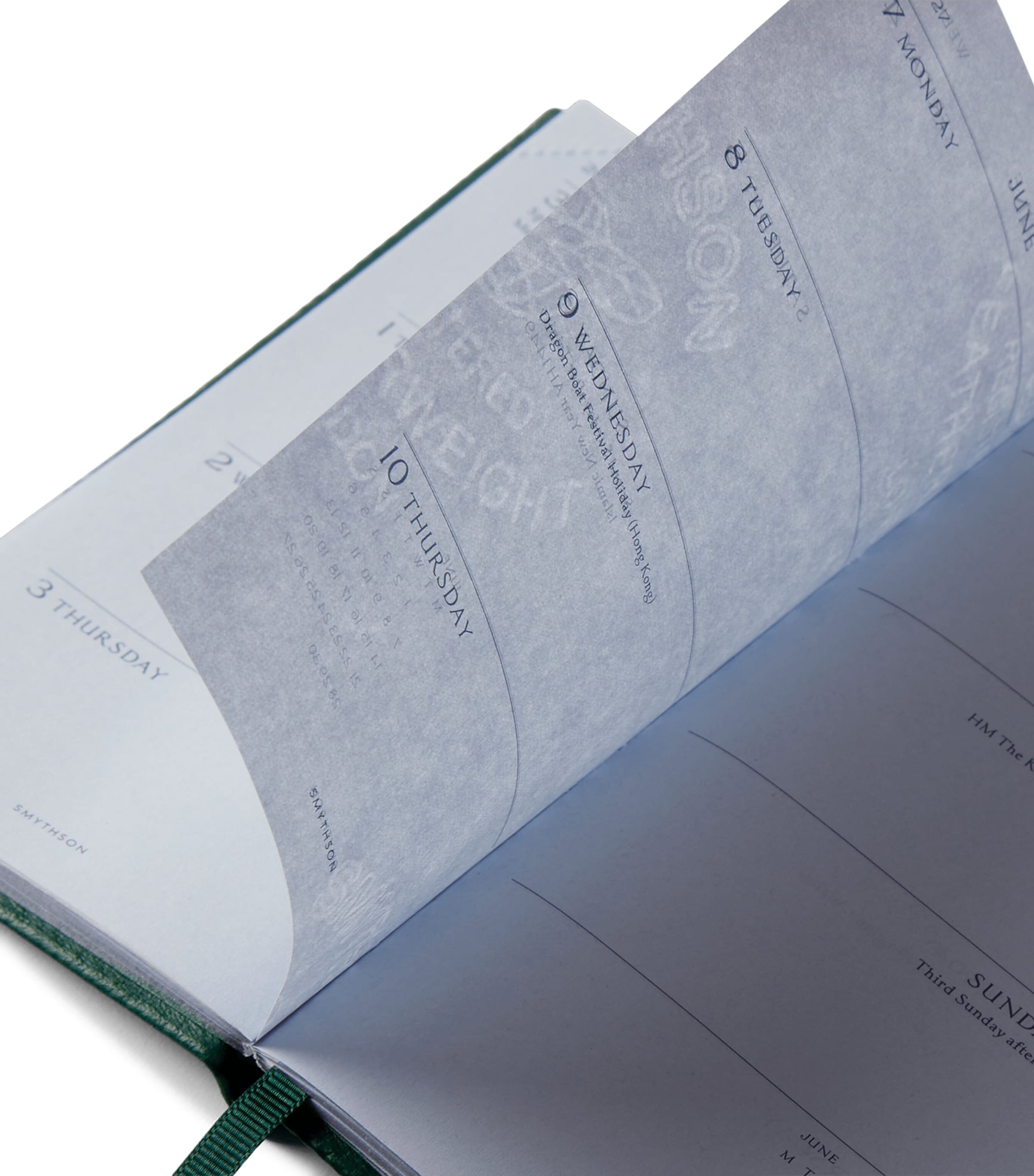Smythson Leather Panama Weekly Diary 2027 Forest Green Image 3