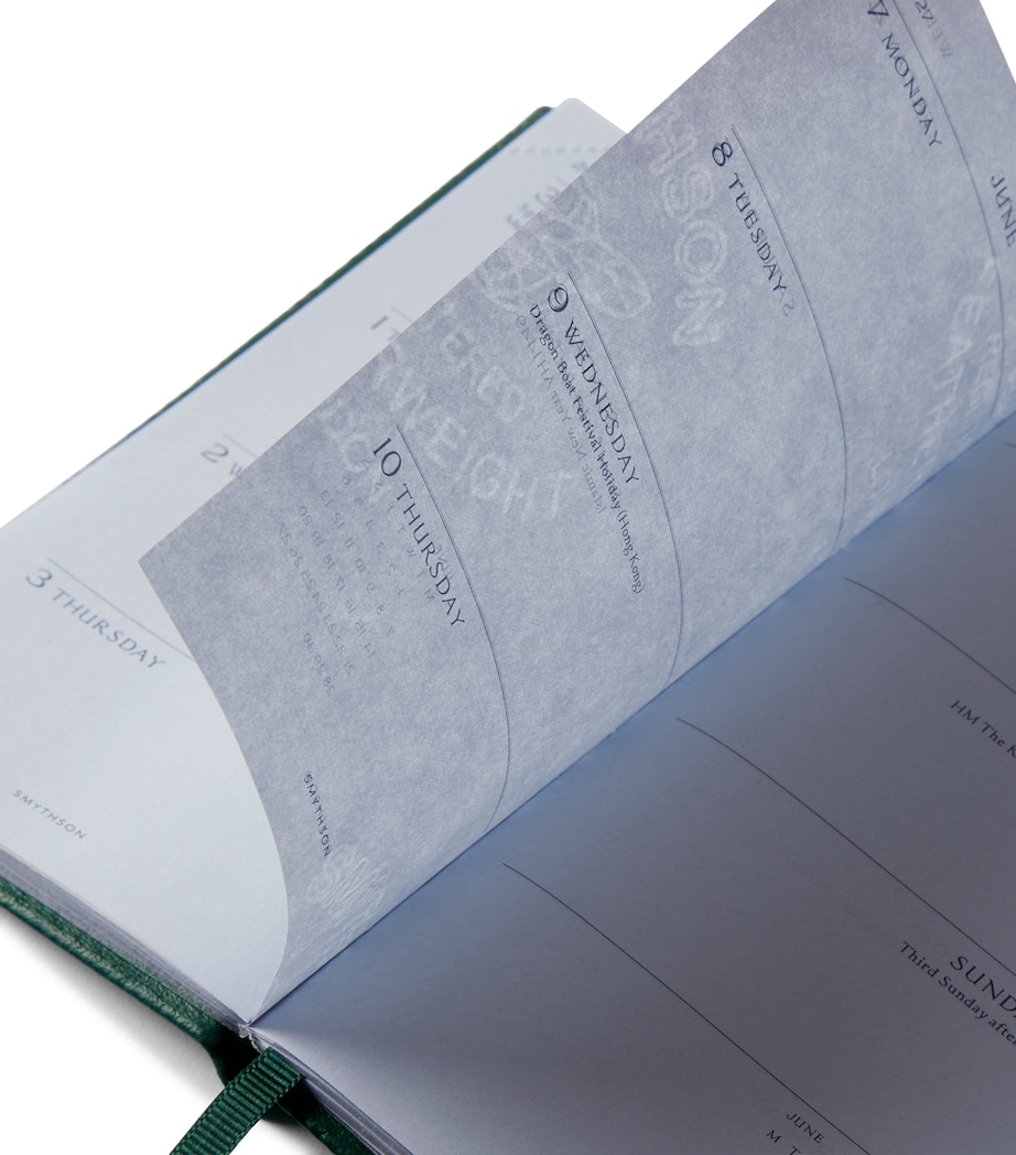 Smythson Leather Panama Weekly Diary 2027 Forest Green Image 3