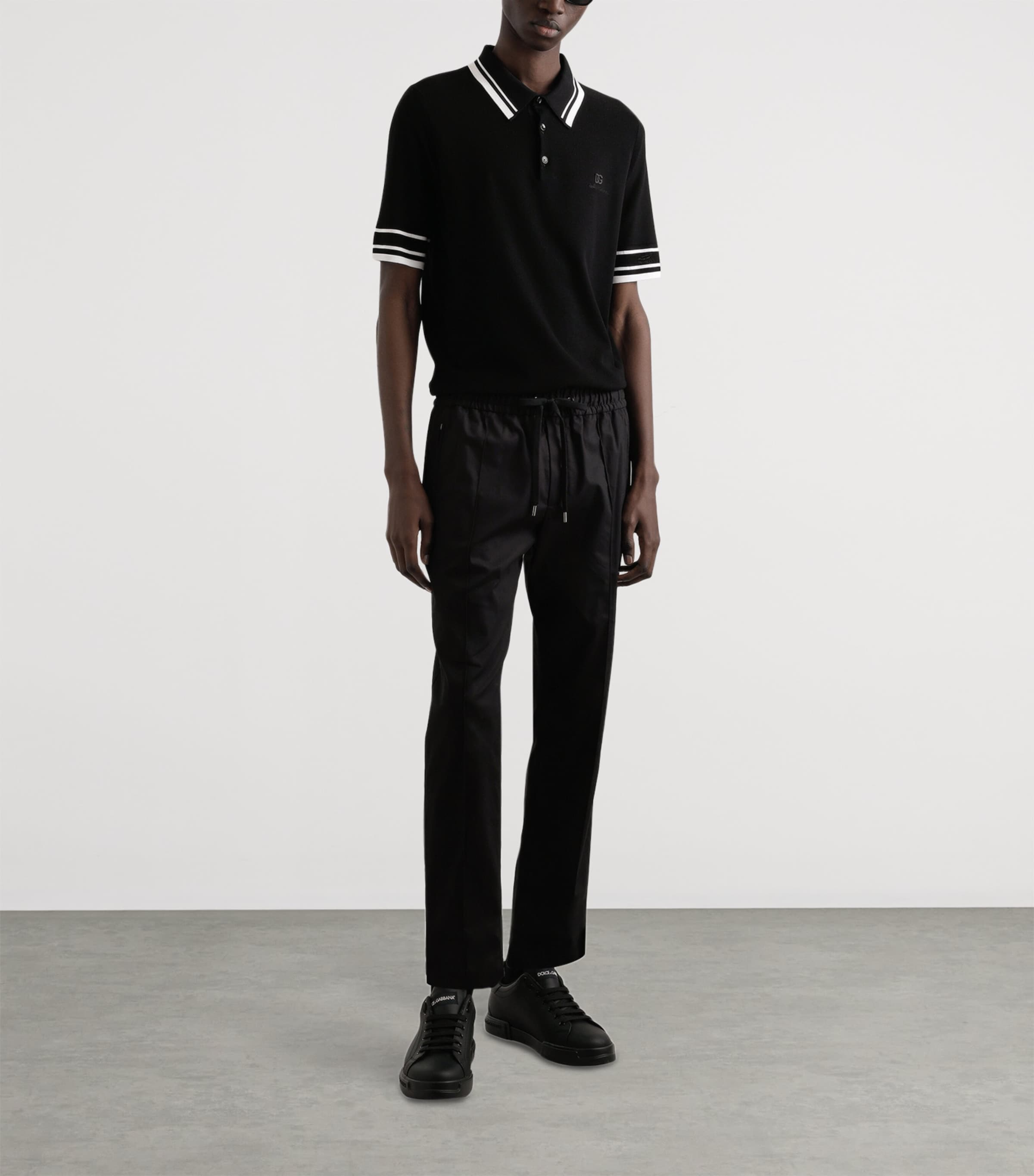 Silk-Blend Polo Shirt N0000-BLACK Image 2