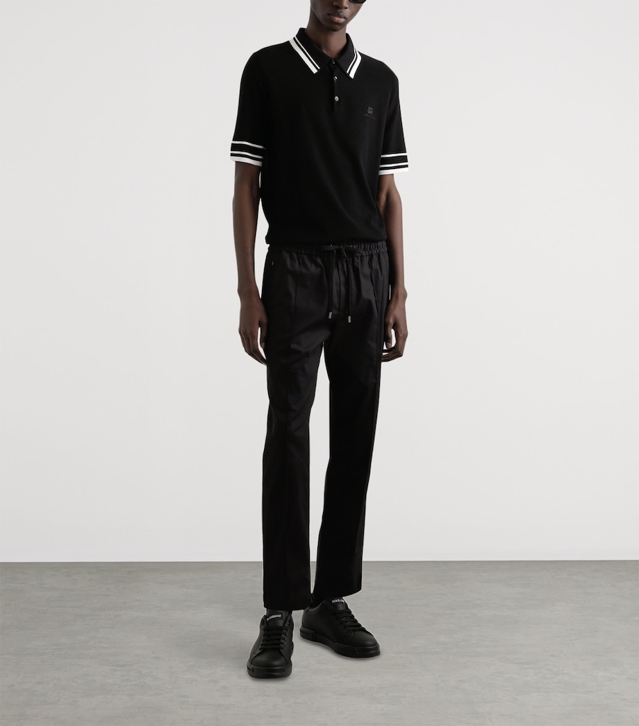 Silk-Blend Polo Shirt N0000-BLACK Image 2