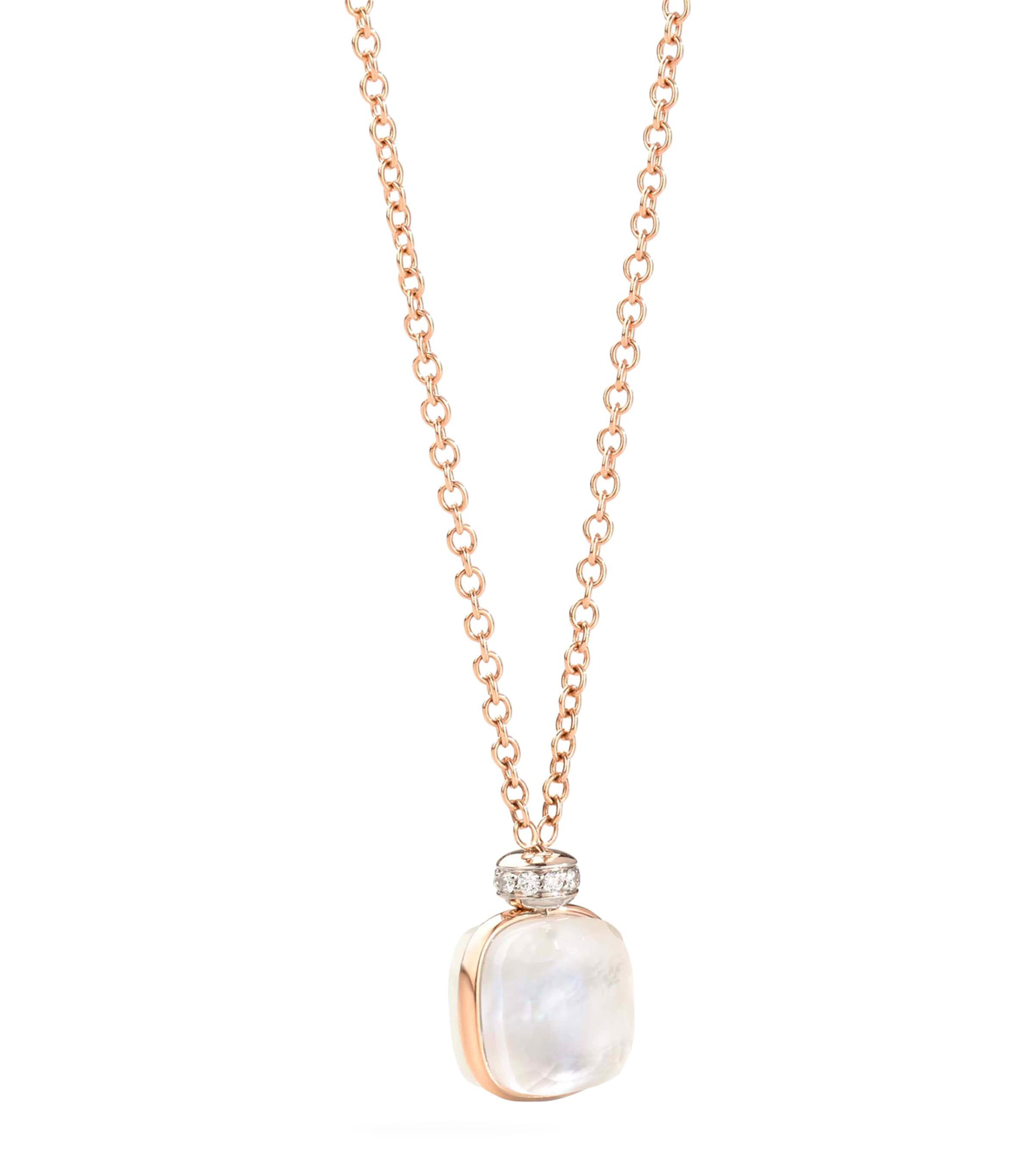 Shop Pomellato Mixed Gold, White Topaz And Diamond Nudo Necklace