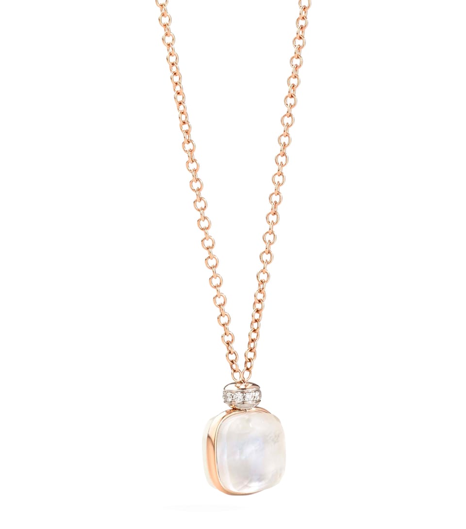 Mixed Gold, White Topaz and Diamond Nudo Necklace