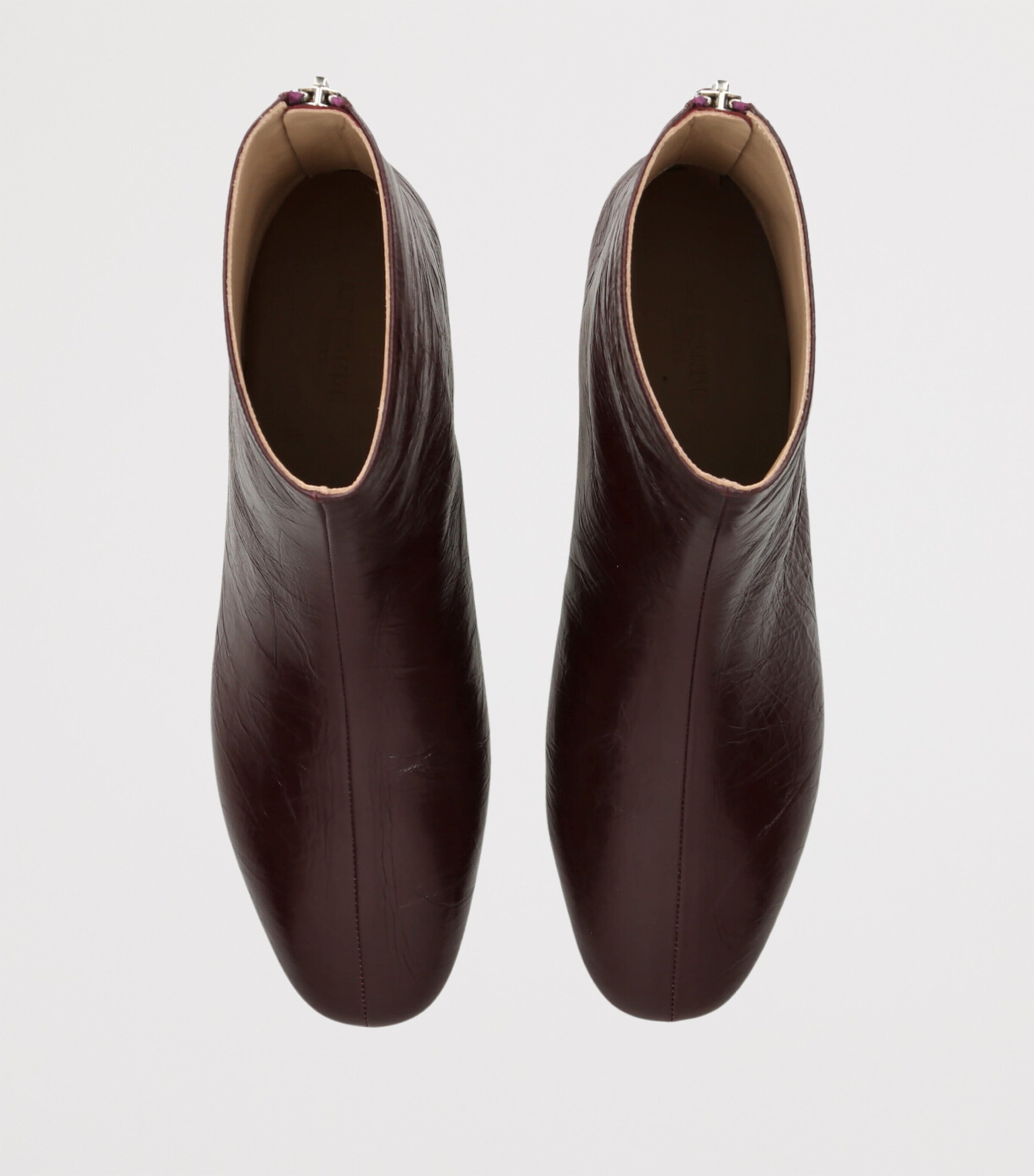 Naplack Leather Luna Ankle Boots WINE Image 4